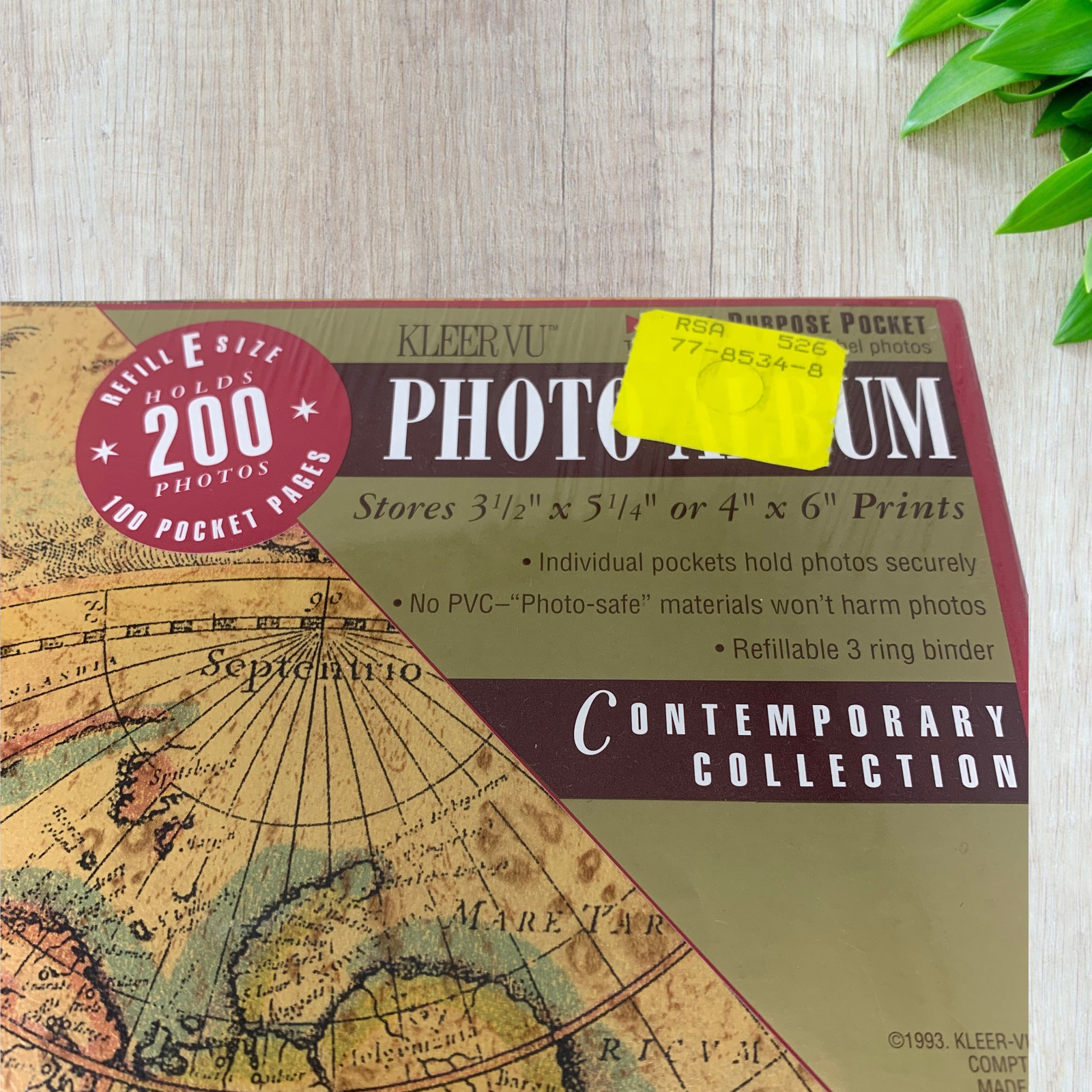Vintage NEW Kleer Vu Photo Album Book Style Map Cover 200 Photos 4×6 3 Ring