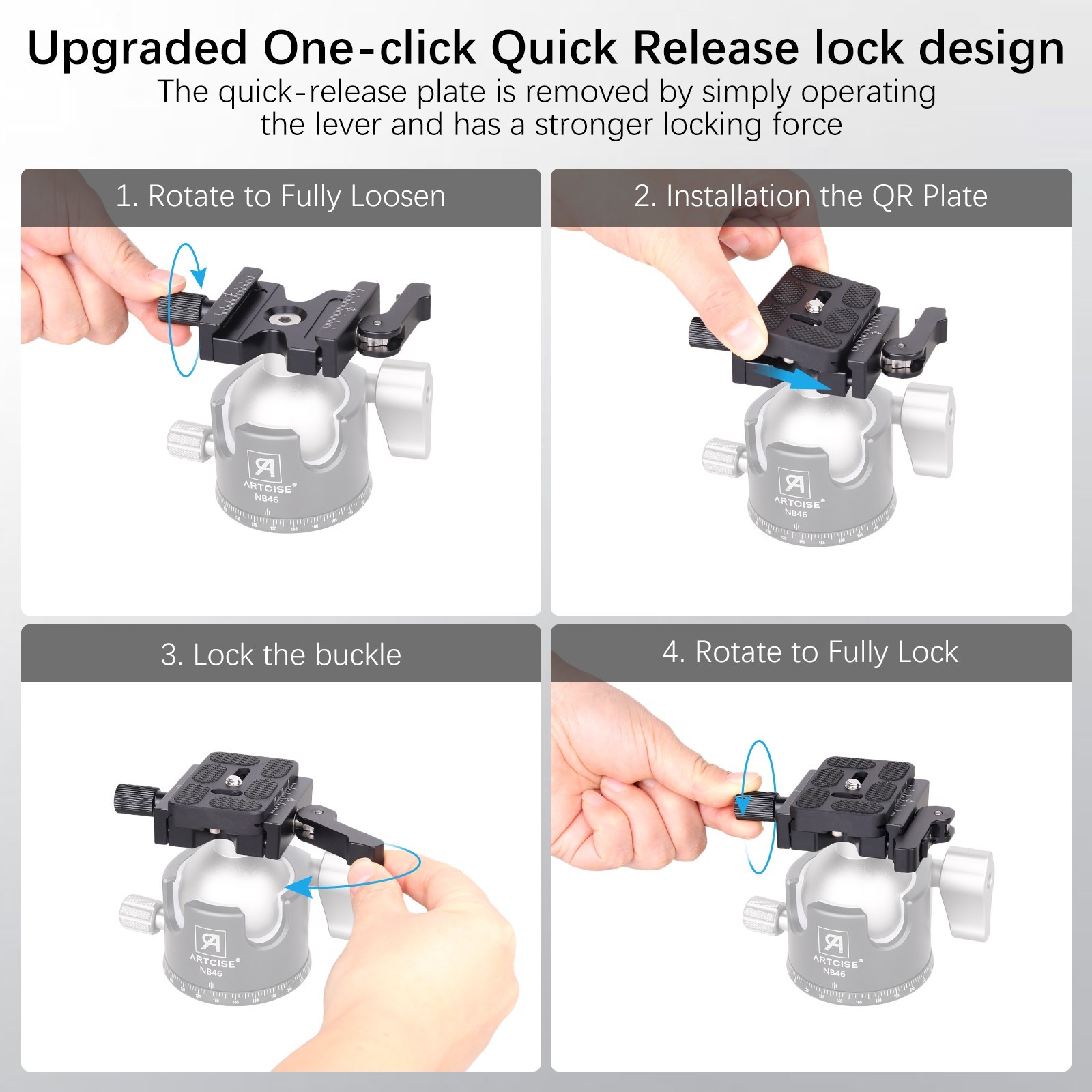 50mm Quick Release Clamp Plate for Arca Swiss Standard Tripod Monopod Ball Head