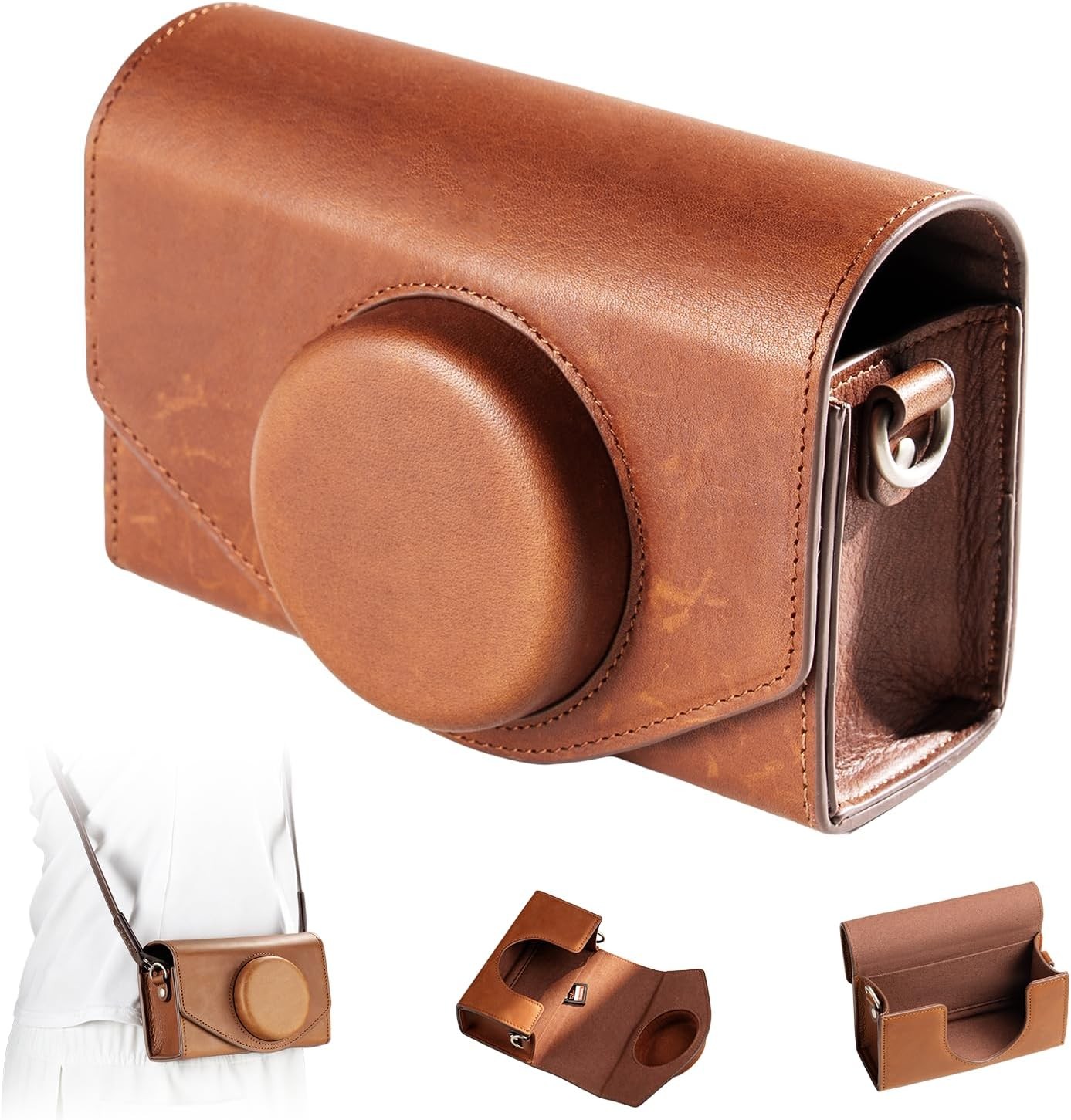 SmallRig Leather Case Bag for FUJIFILM X-E5/X100VI for Ricoh GR IV/GR III