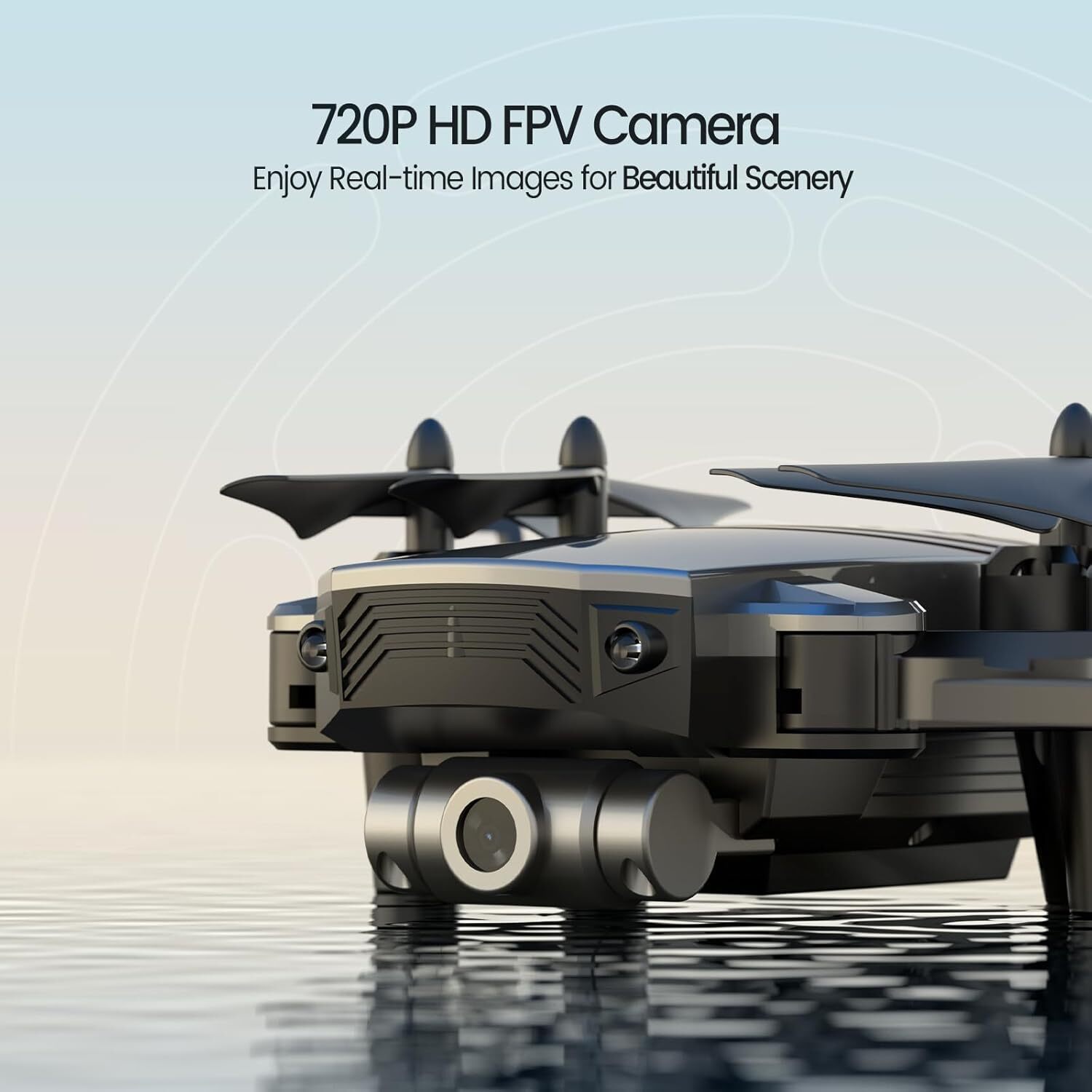 DEERC D20 Silver Mini Drone with 720P HD FPV Camera 2Batteries Headless Kid Gift