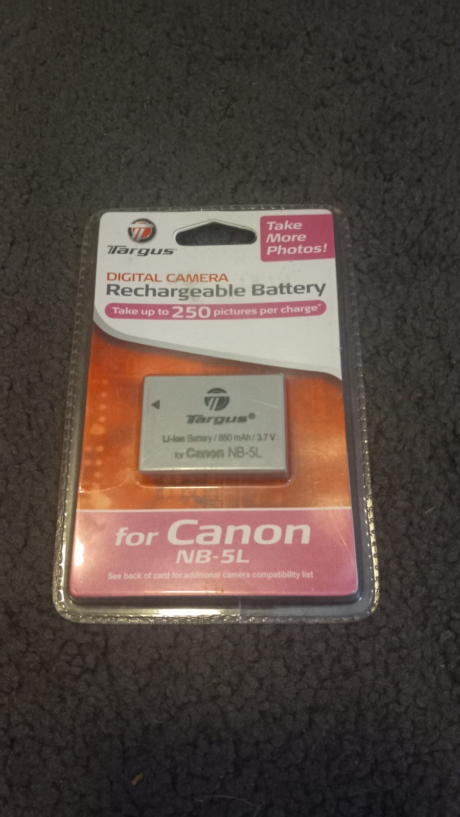 Targus Digital Camera Li-ion Rechargeable Battery for Canon NB-5L NIB