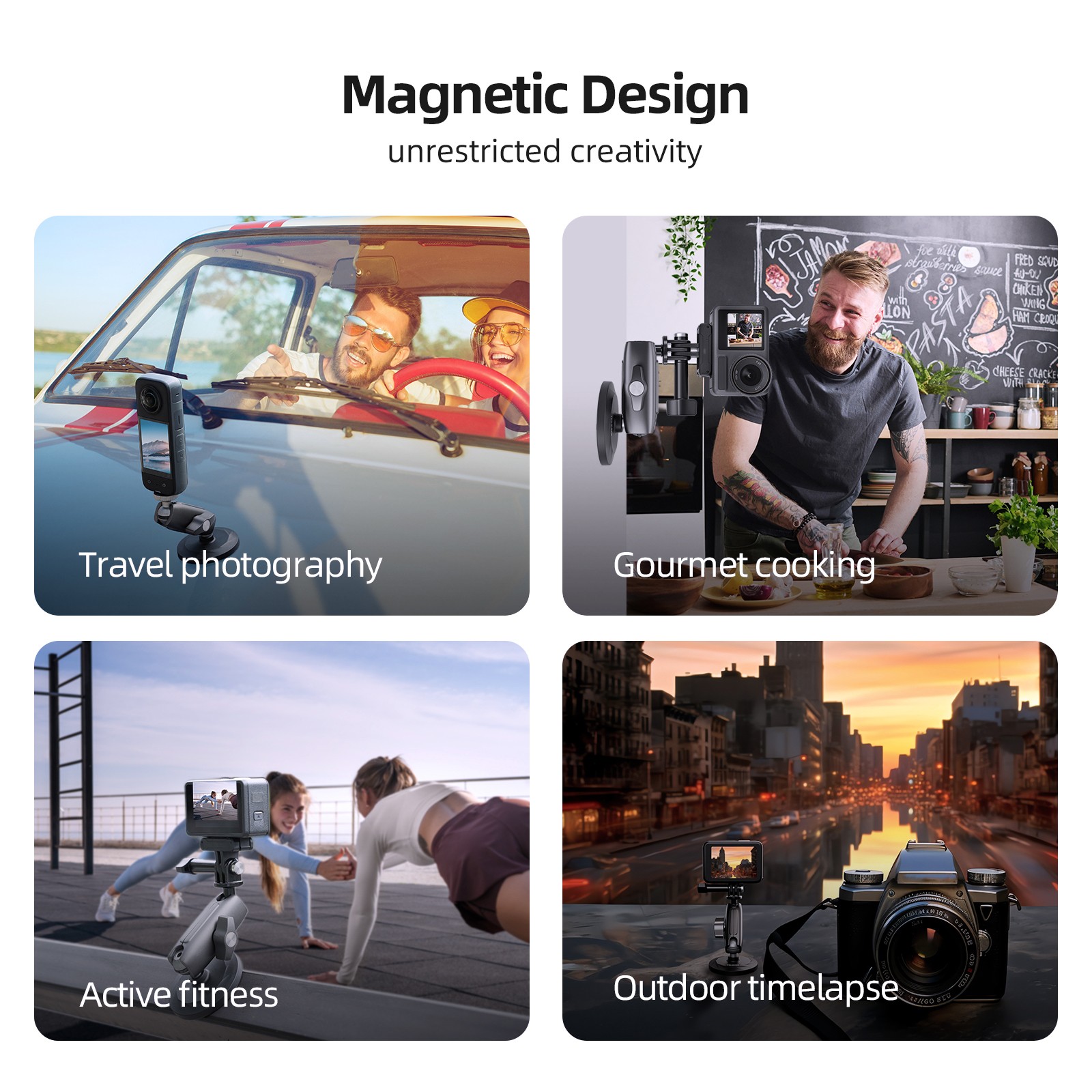 Magnetic Mount Base Aluminium Alloy Bracket Fits For Insta360 one X2/X3/RS