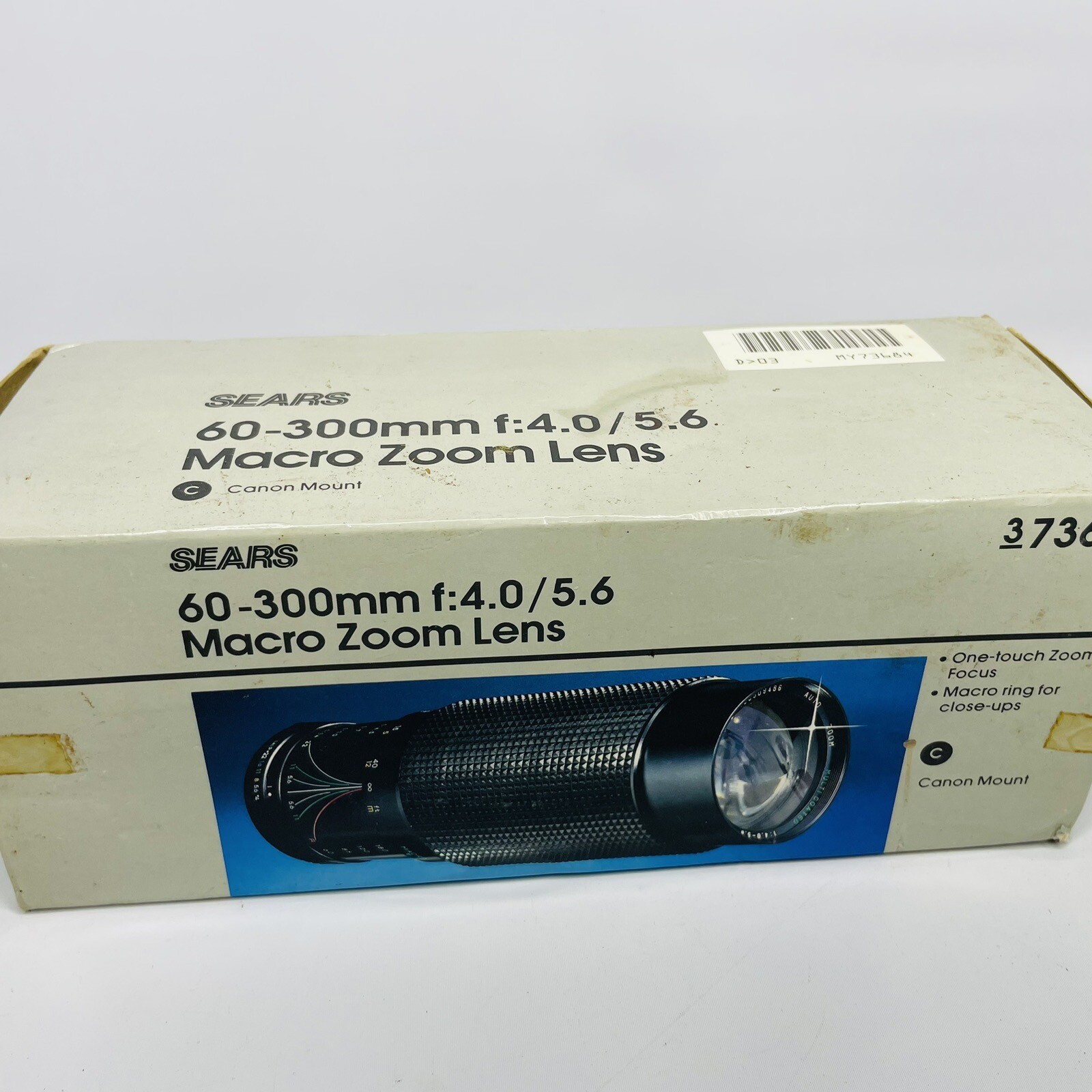 Sears Macro Zoom 60-300mm f/4.0-5.6 Lens with Caps/ Canon Mount in Box