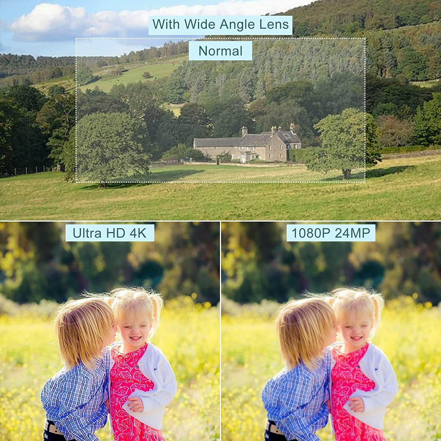 4K Camcorder Ultra HD Video Camera with Microphone Wide Angle Lens for youtube