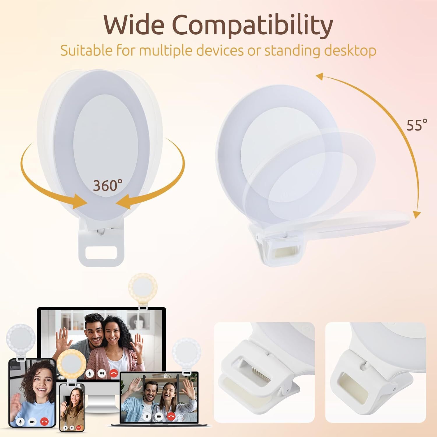 Tuffen Ring Light Selfie Light Portable Rechargeable Touch Panel Light 3 Model