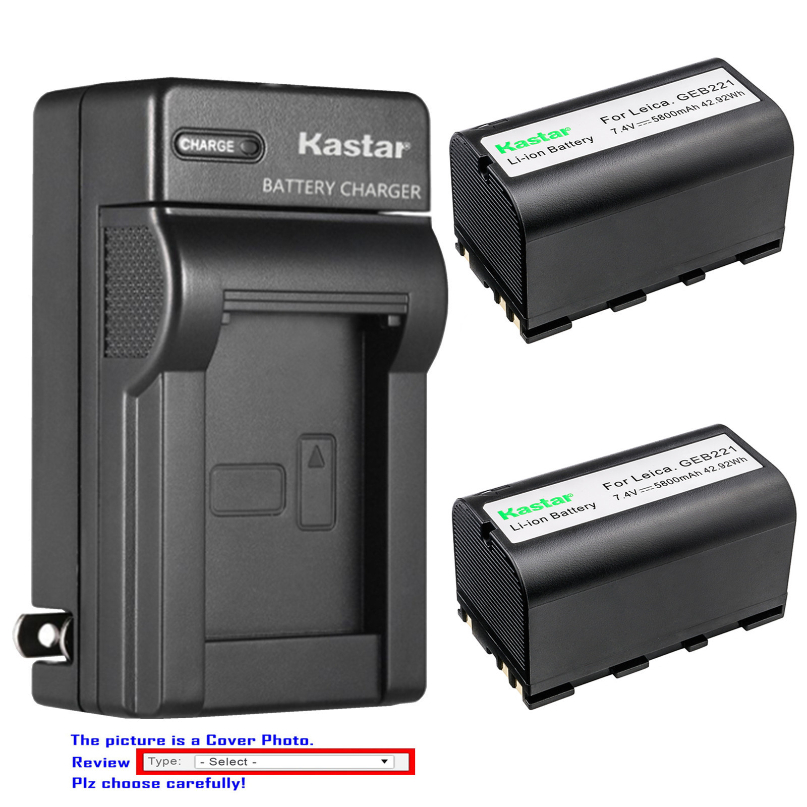 Kastar Battery Wall Charger for Leica GEB221 & Leica ATX900 ATX1200 ATX1230 CS10