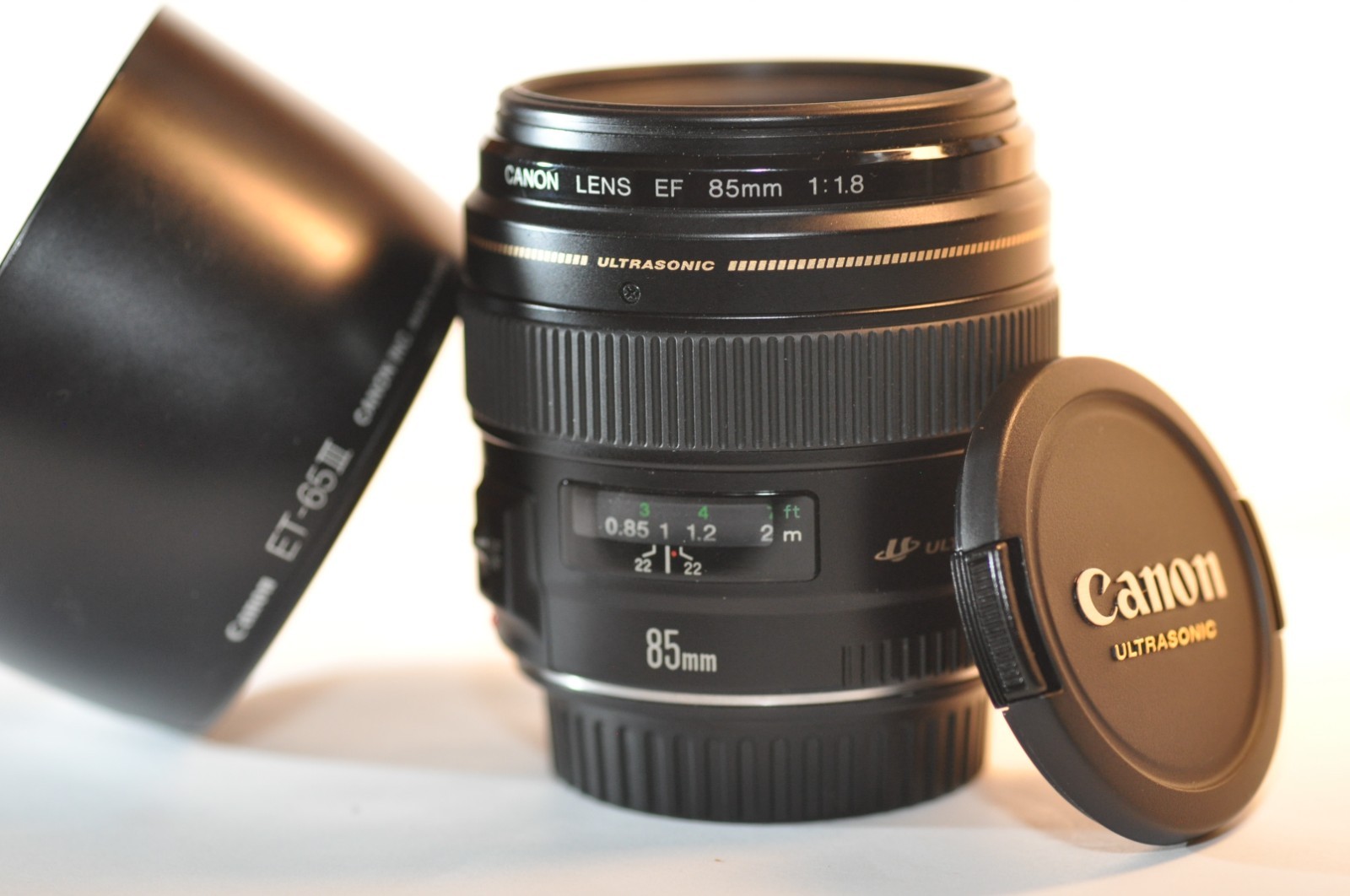 Canon EOS EF 85mm f/1.8 USM FX PRIME lens ET-65 for EOS 1V A2 T8 90D 7D 5D 6D 1D