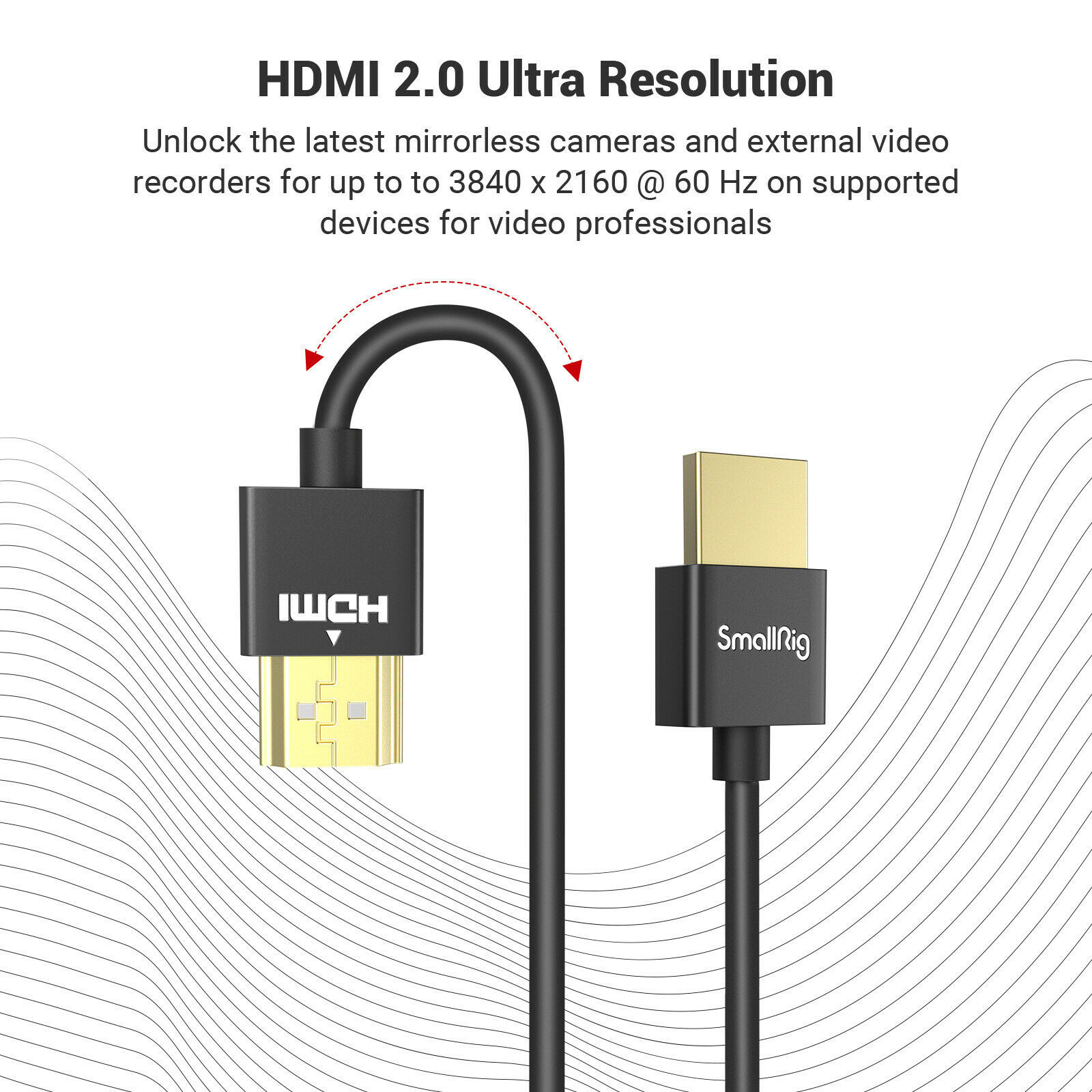 SmallRig Ultra-Slim HDMI Cable (13.8″)Supports Resolutions up to 4K UHD 60HZ