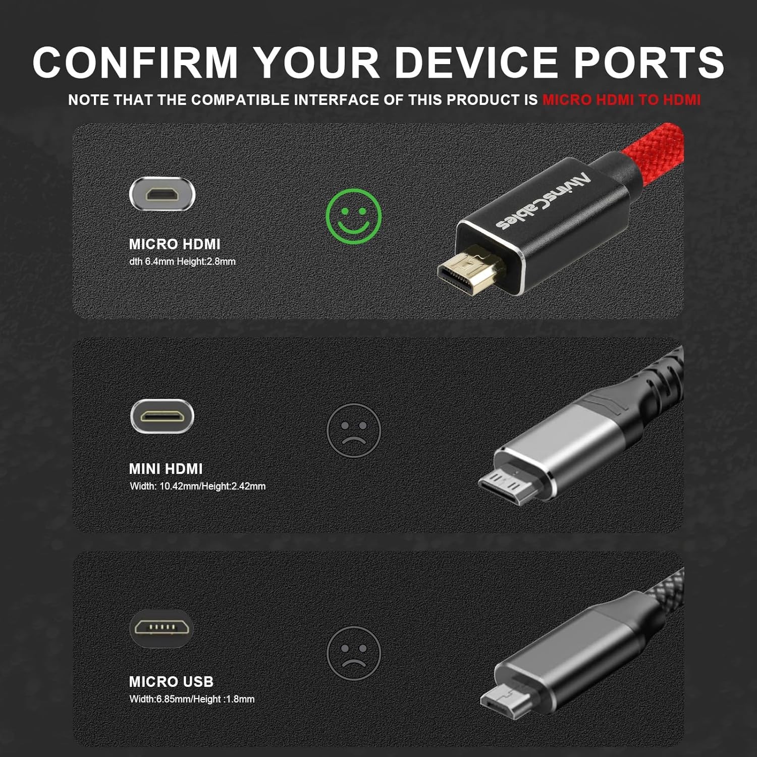 for Atomos Ninja V 4K 60P 8K 2.1 Micro HDMI to Full HDMI Braided Coiled Cable