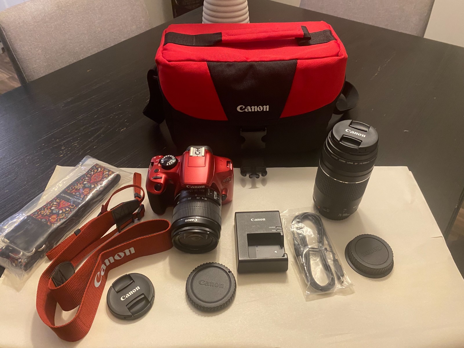 RED Canon EOS Rebel T6 Full Kit – Never Used, Excellent Condition + bag