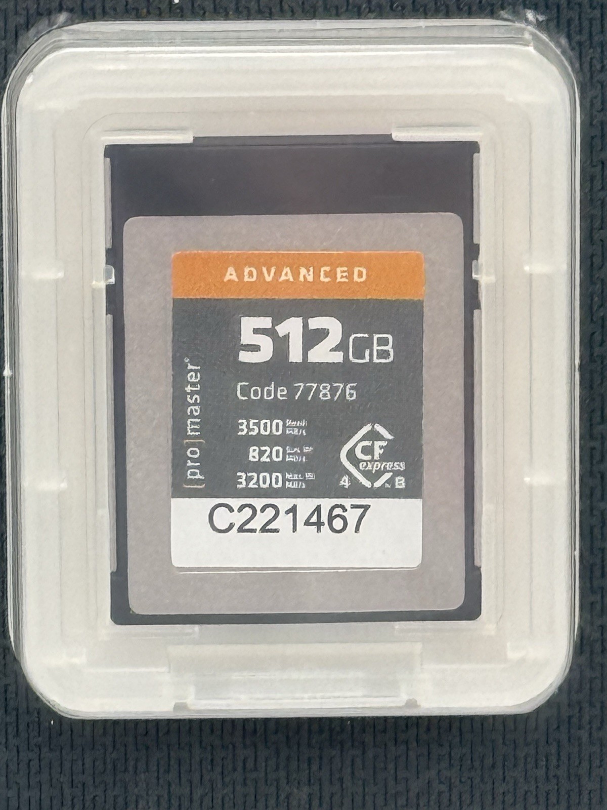 Promaster 512GB Advanced CFexpress 4.0 Type B 77876 3500mb/s Read, 820mb/s Write