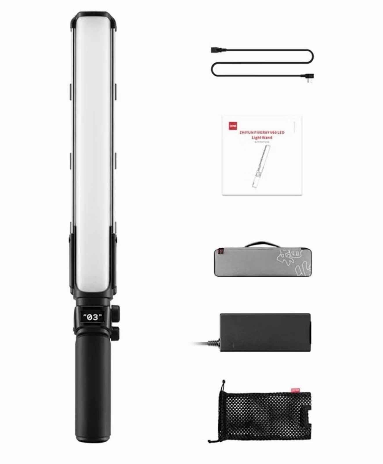 ZHIYUN FIVERAY V60 60W LED Portable Bi-Colour Light Stick 2700K-5500K Fill Light
