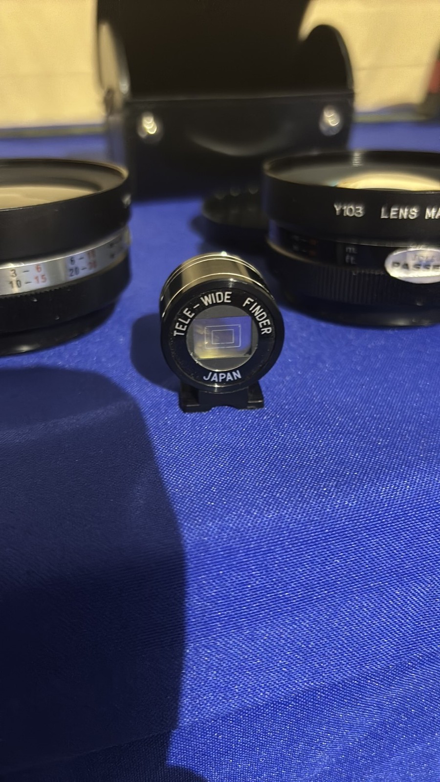 Vintage Japanese Auxiliary Telephoto and Wide Angle Lens Set w/Viewfinder…