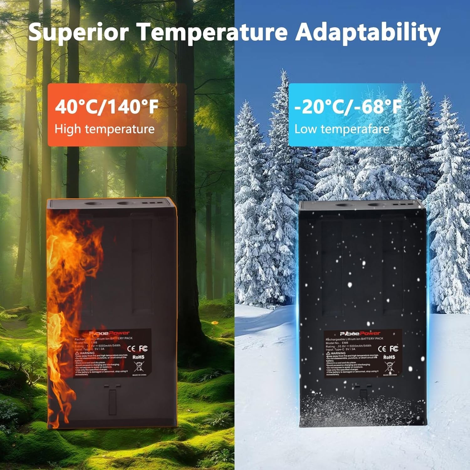 2 Pack Rechargeable Battery for Moultrie Edge Trail Camera, 5000Mah EM8 Power Ma