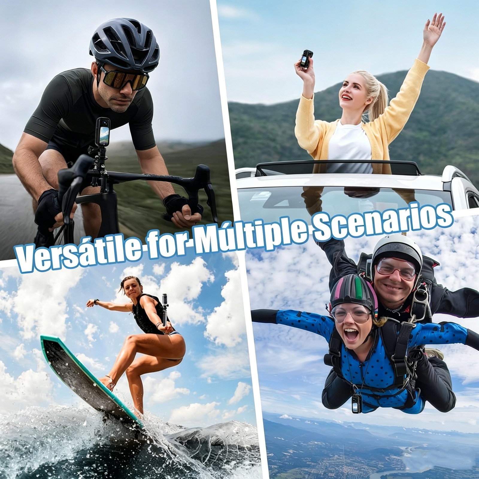 Thumb Action Camera 1080P 64GB POV Helmet Cam for Skiing Outdoor Travel Sports