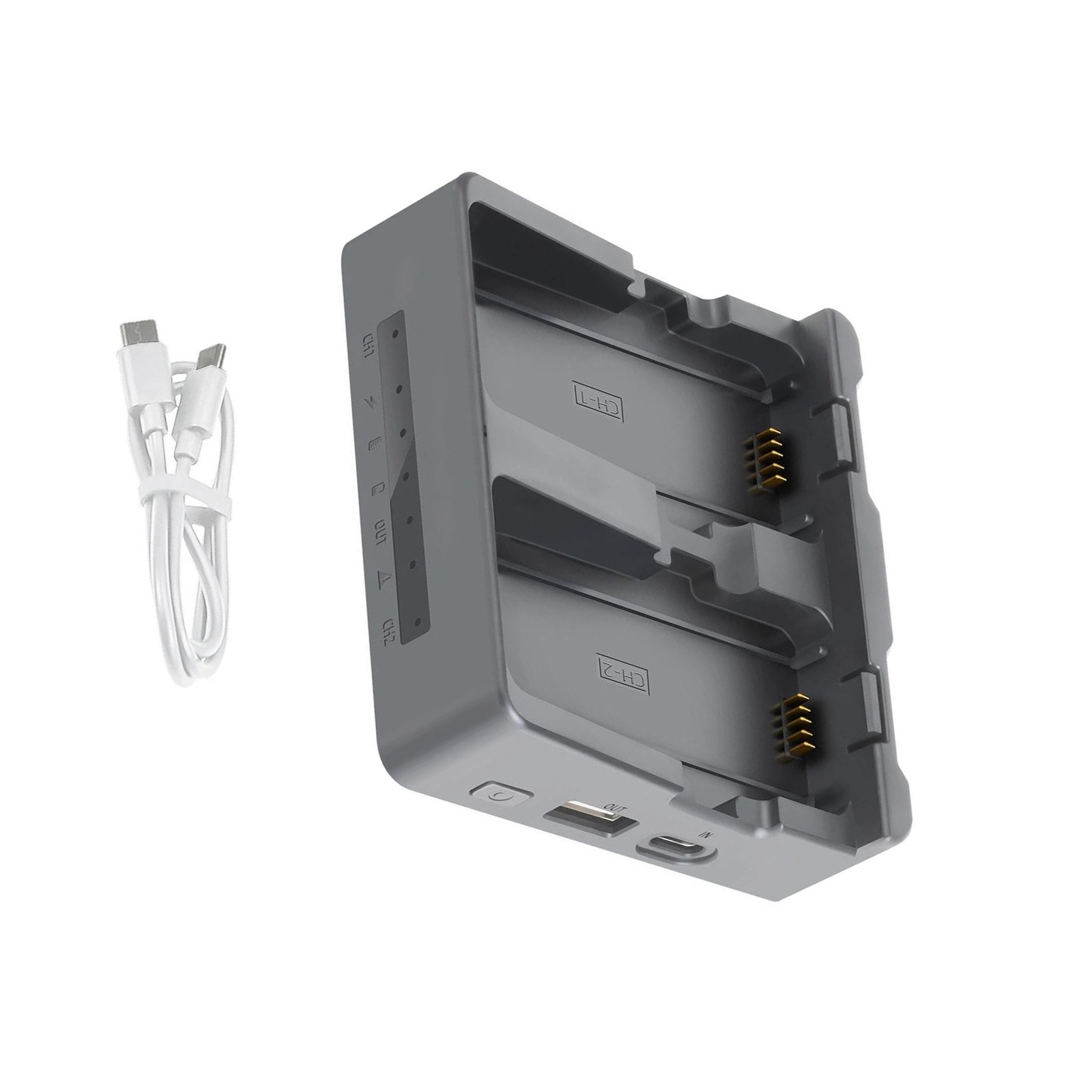 Dual Port Battery Charger Hub for DJI Neo 2 Drone Controller and Accessory Gear
