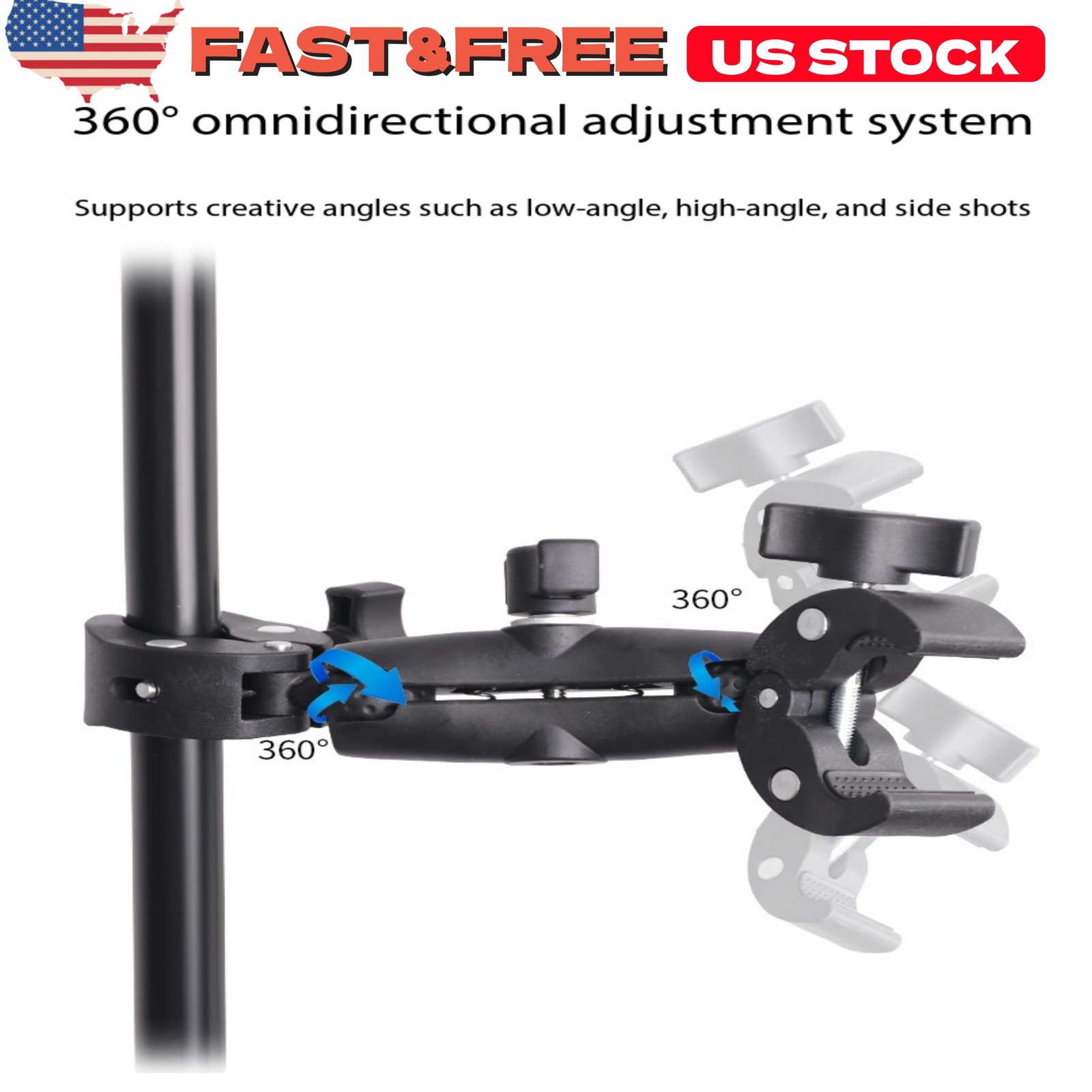 New 120cm Invisible Extendable Selfie Stick+Motorcycle Mount For Insta360 X3X4X5