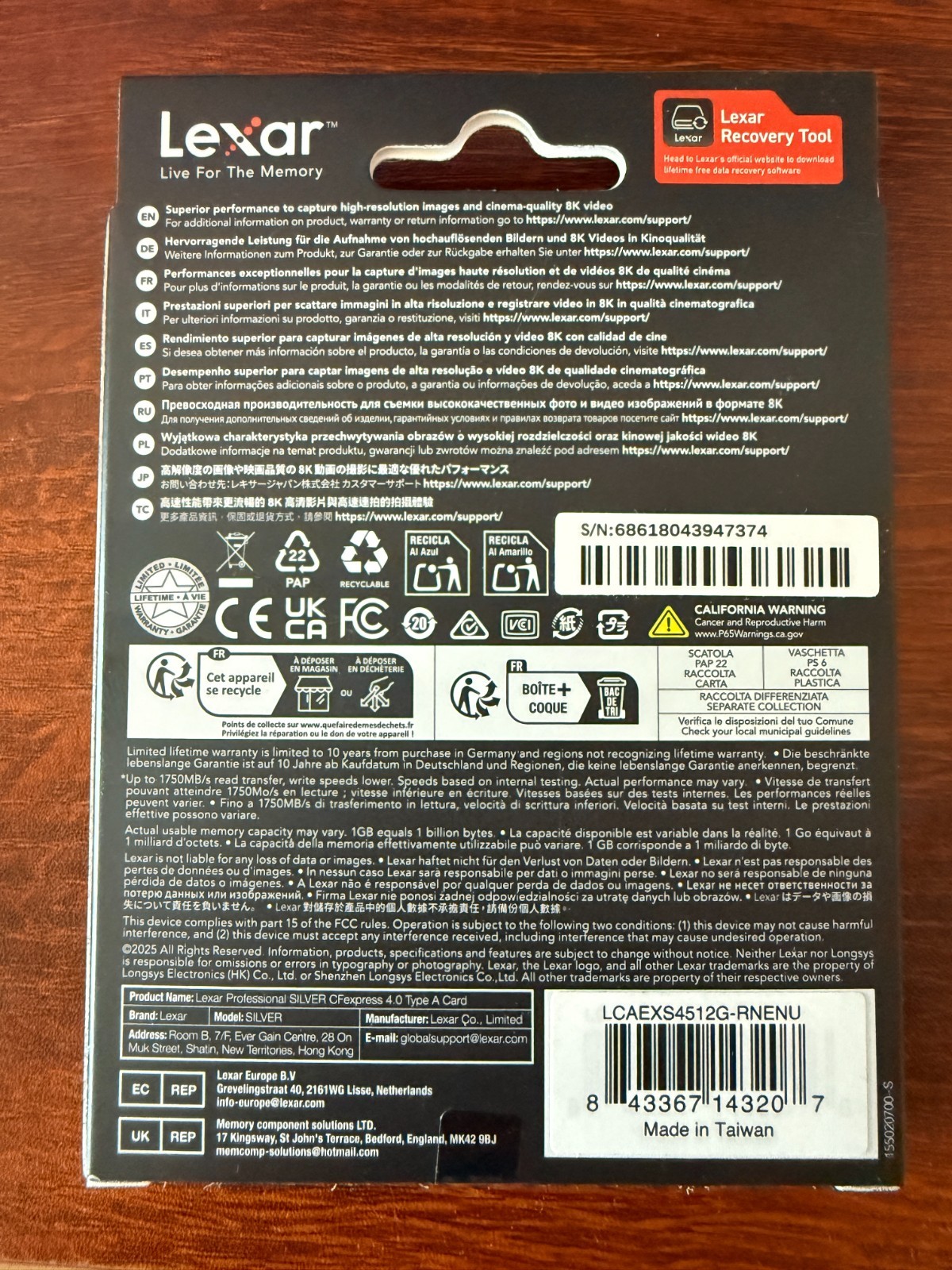 Lexar CFExpress 4.0 Type A 512 GB (Silver) – New unopened