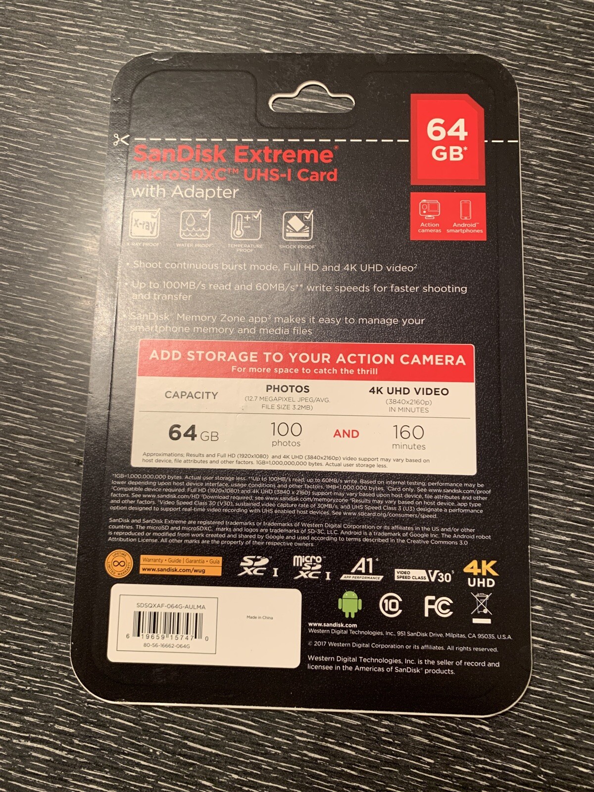 SanDisk Extreme microSDXC UHS-I Card 64GB with Adapter