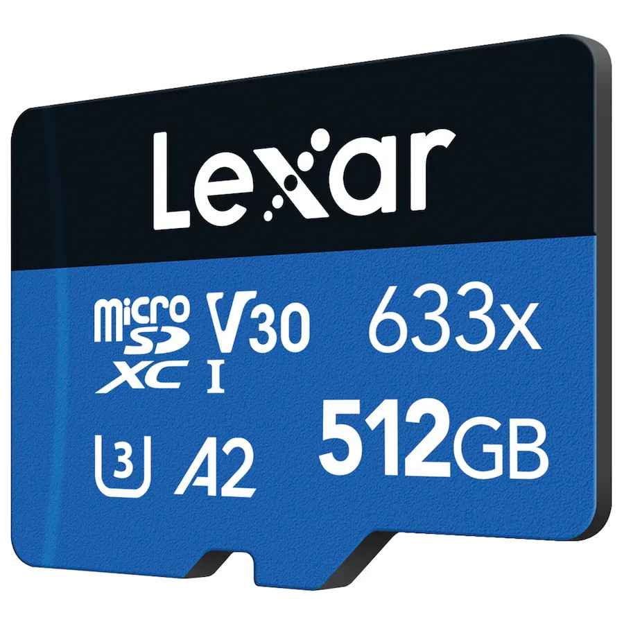 NEW Lexar 512GB High Performance BLUE Series 633x microSDHC/microSDXC UHS-I Card