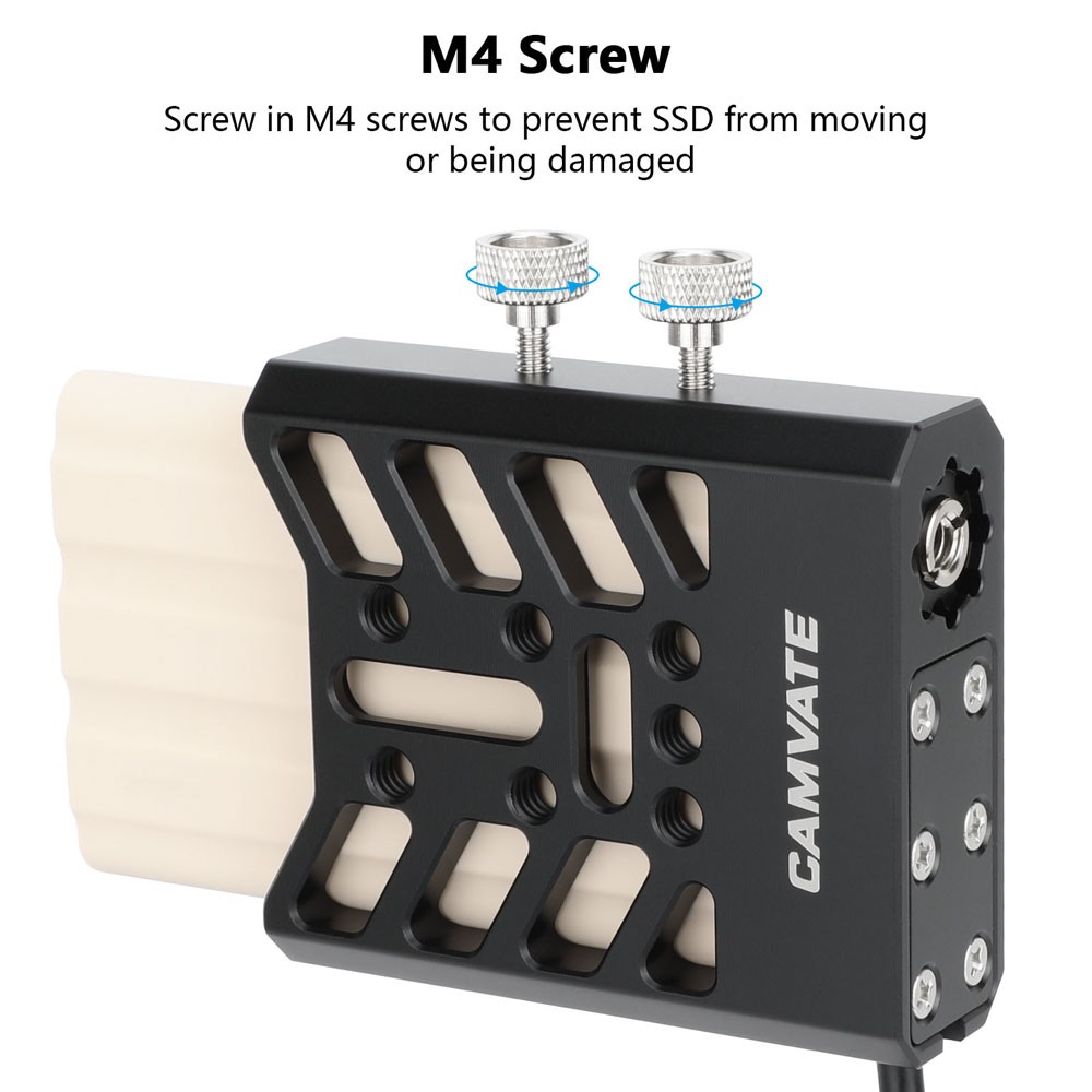 CAMVATE SSD Holder with Right-Angle USB-C Cable for Samsung T7 Shield