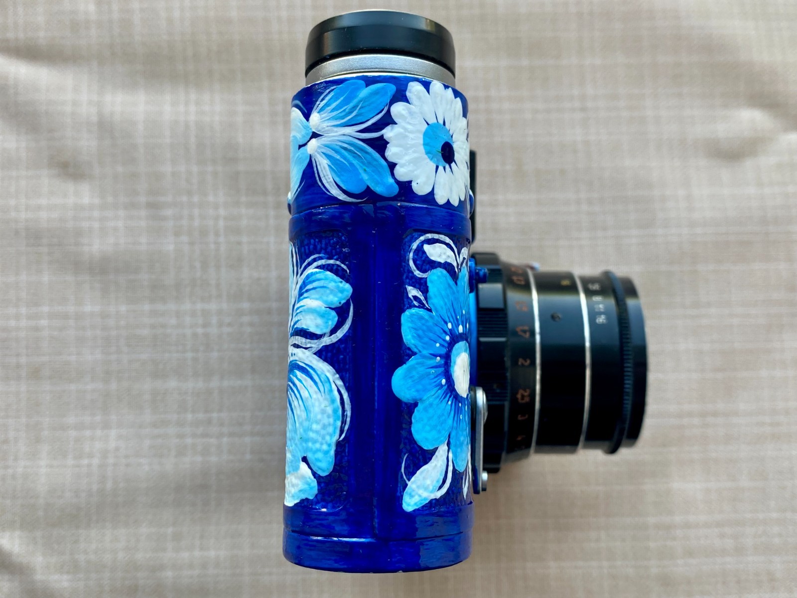 Unique Hand Painted FED-5V Camera Petrykivka Ukrainian Folk Art