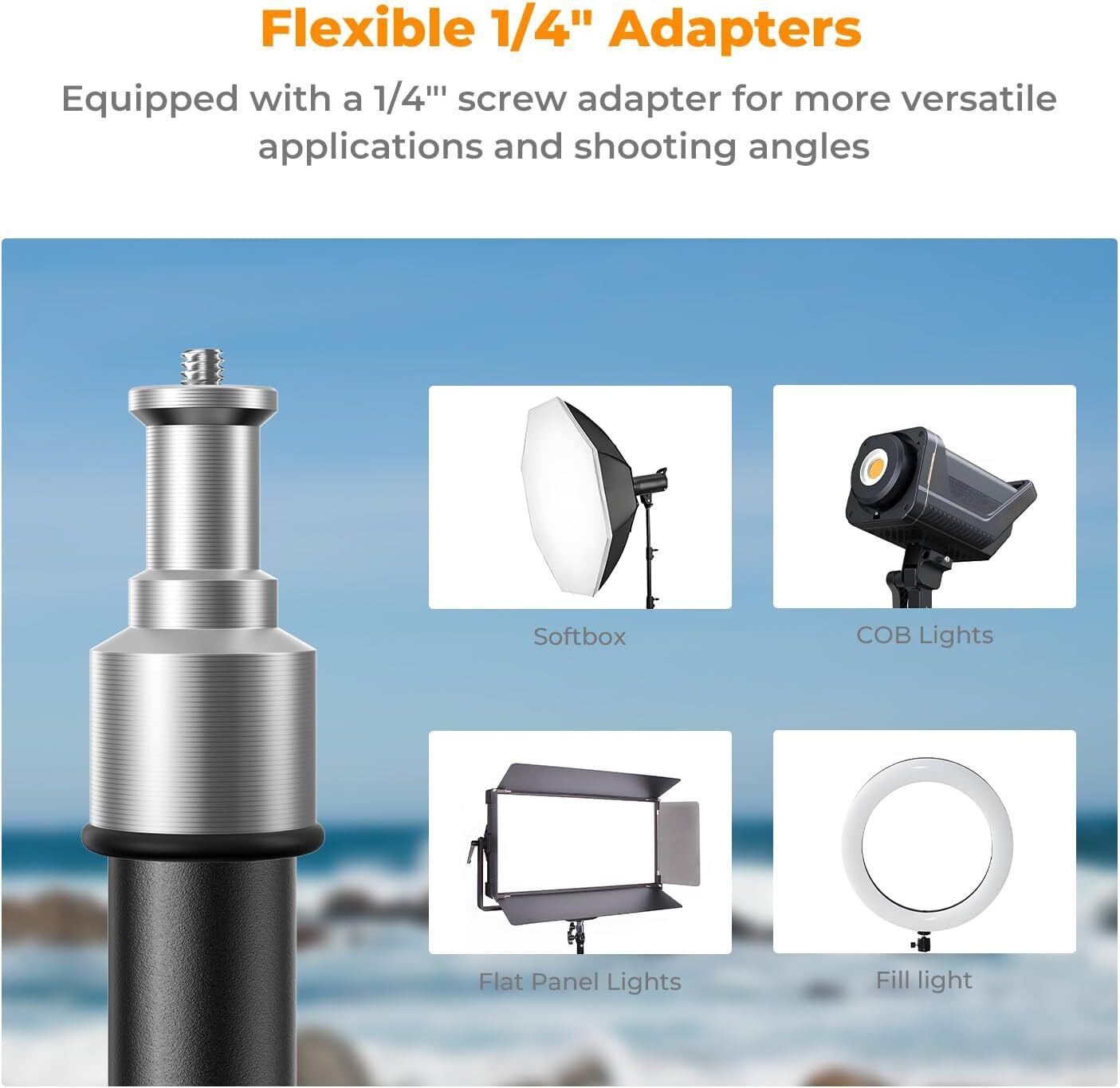 K&F Concept Light Stand Extendable Photo Lighting Heavy Duty Tripod for Softbox