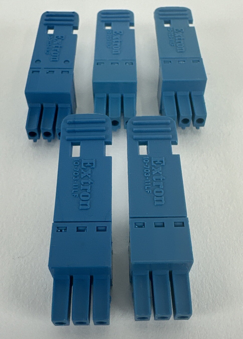 Extron 3-Pin Blue Phoenix Connector With Cable Rest, Lot of 5 10-703-11LF 3 Pin