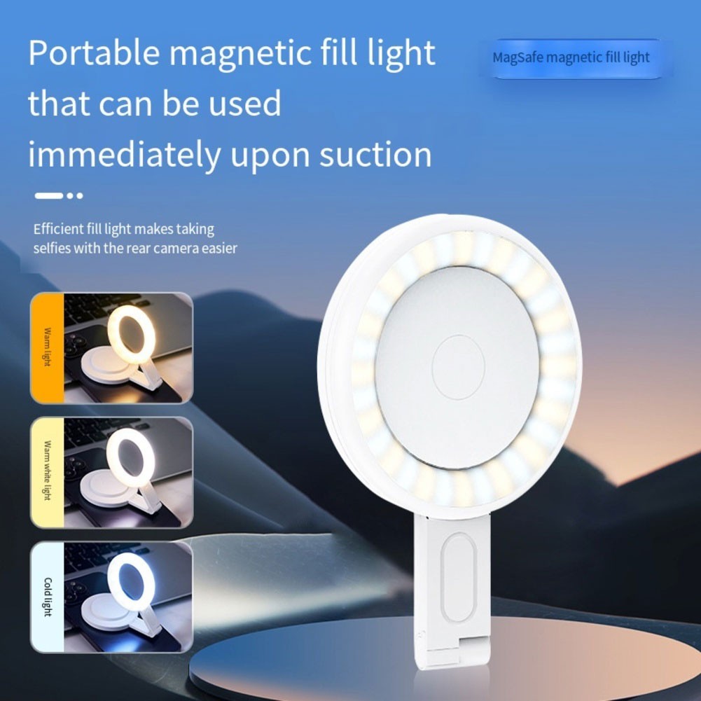 LED Ring Light Magnetic Selfie Light with Lightweight and Compact Design