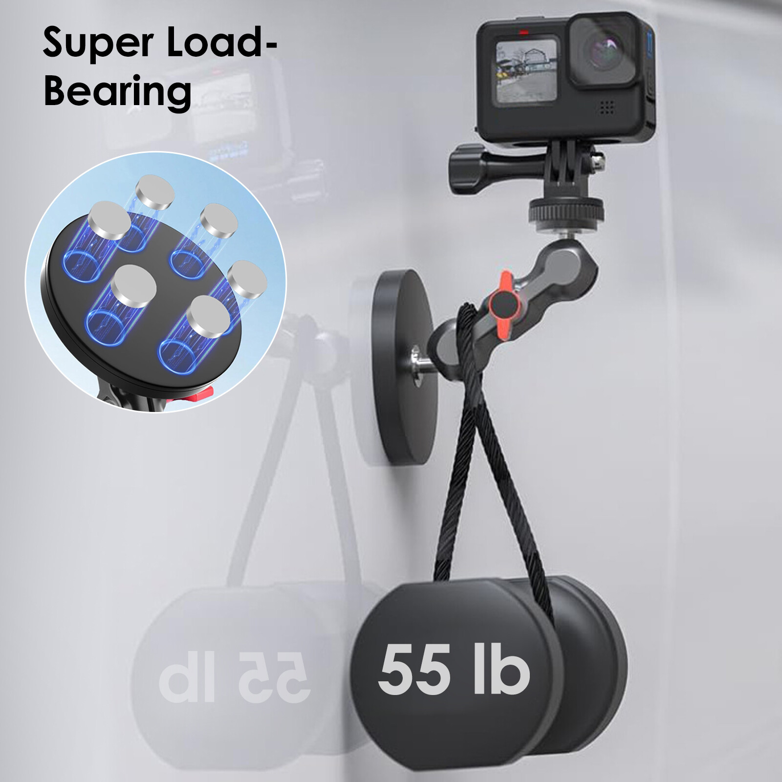 Magnet Camera Mount Magnetic Suction Cup Mount for GoPro 13/12 DJI Osmo Action