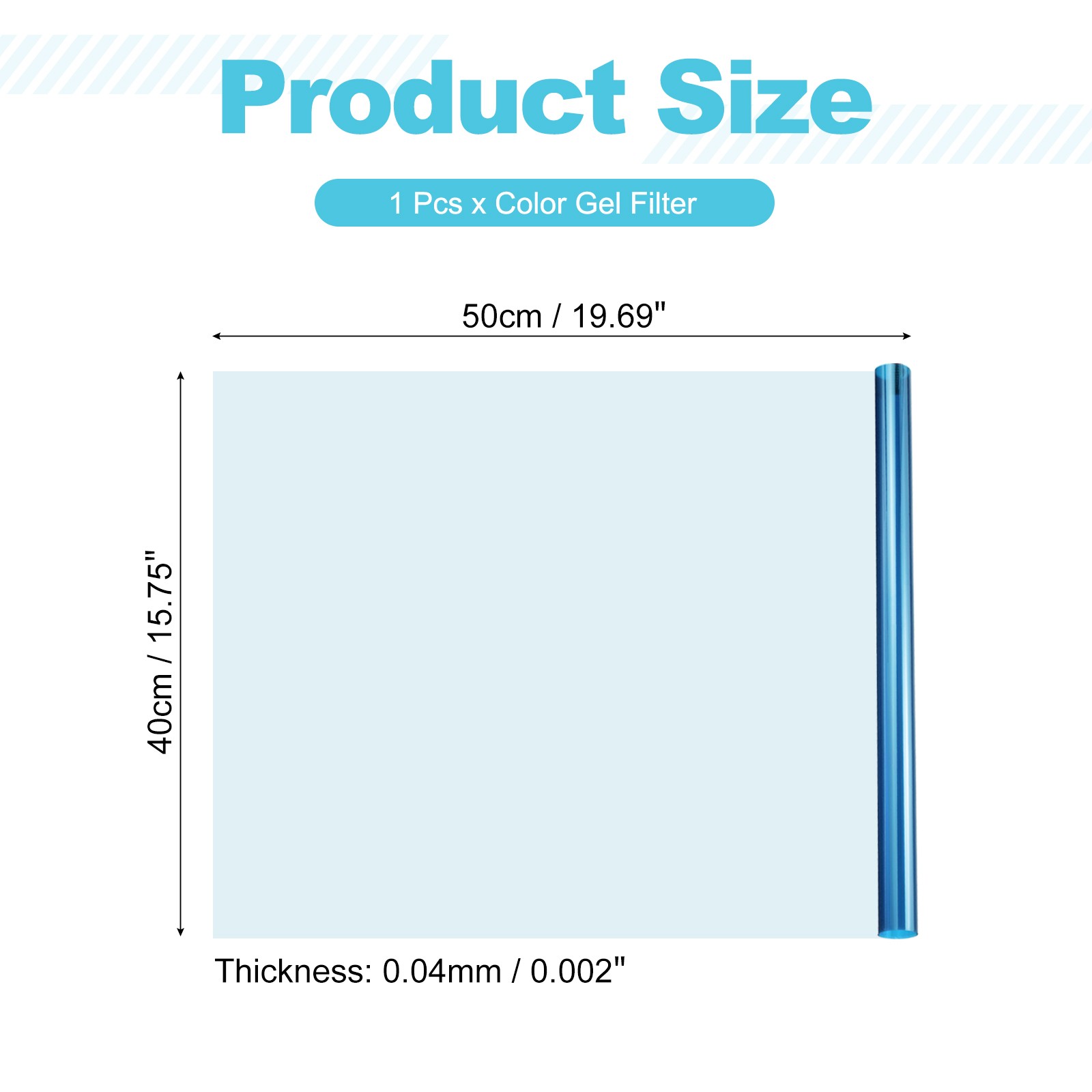 Gel Color Filter Paper PVC Film 40x50cm Sky Blue for Photo Studio