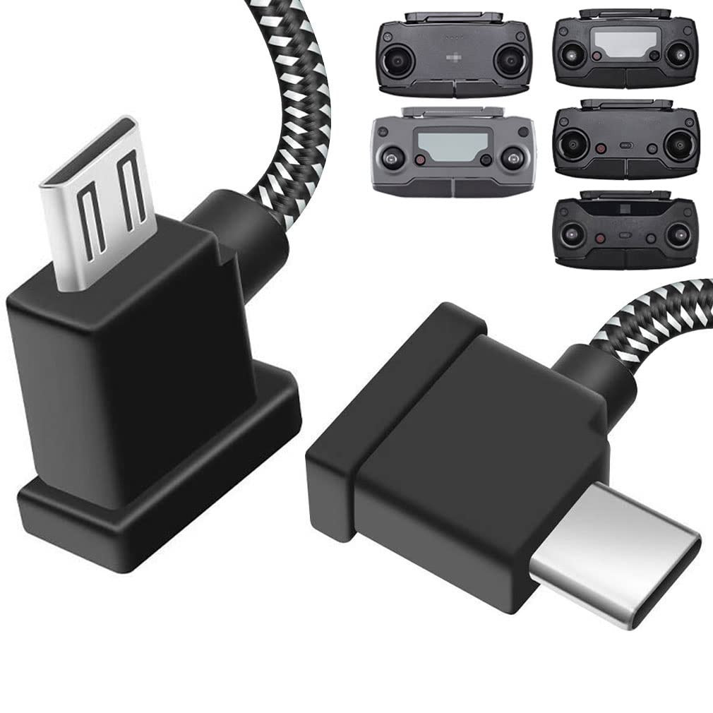 1ft Micro USB to Type C Drone Remote Controller Cable 90 Degree OTG Data Cord