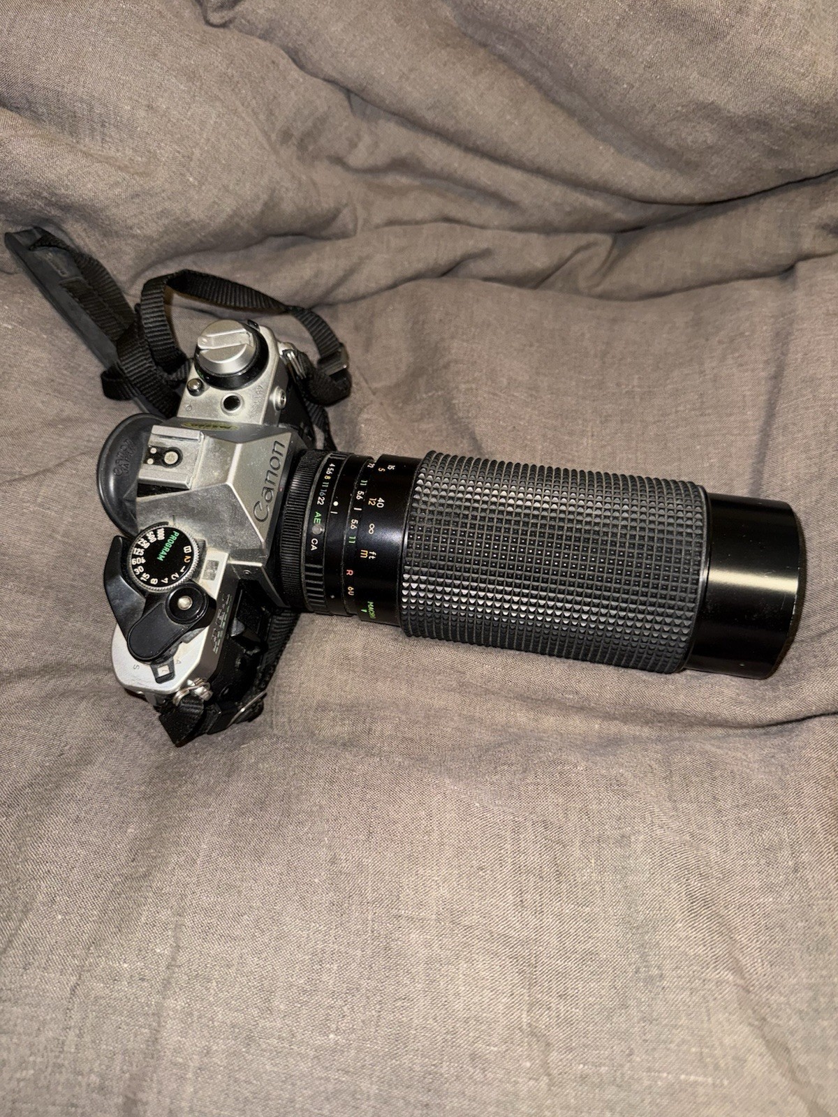 Canon AE-1 Program 35mm SLR Film Camera w/ Lens Black/Silver