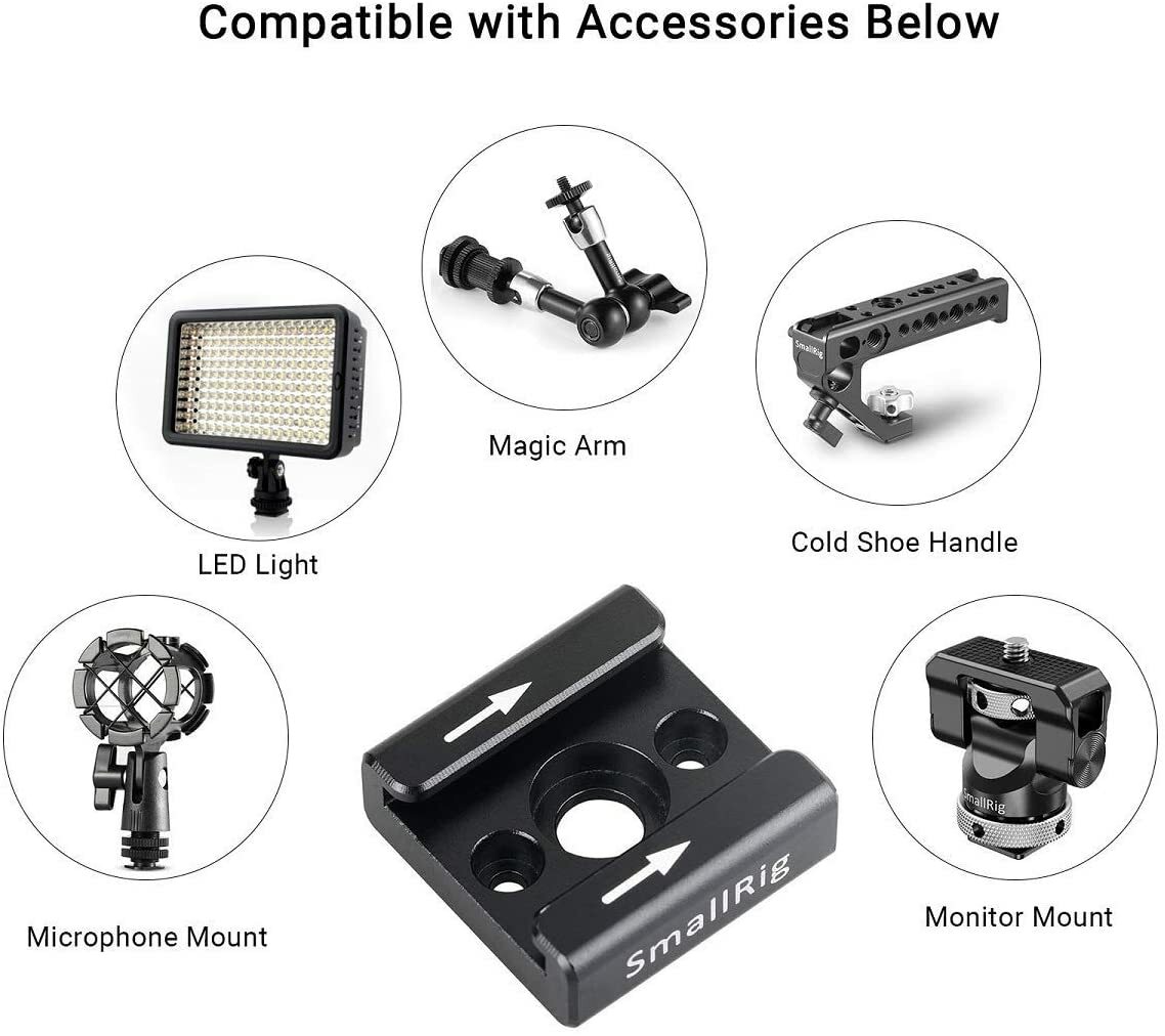 SmallRig 1/4″ Hot Cold Shoe fr Blackmagic DSLR Rig Flash Light Camera Cage 2060