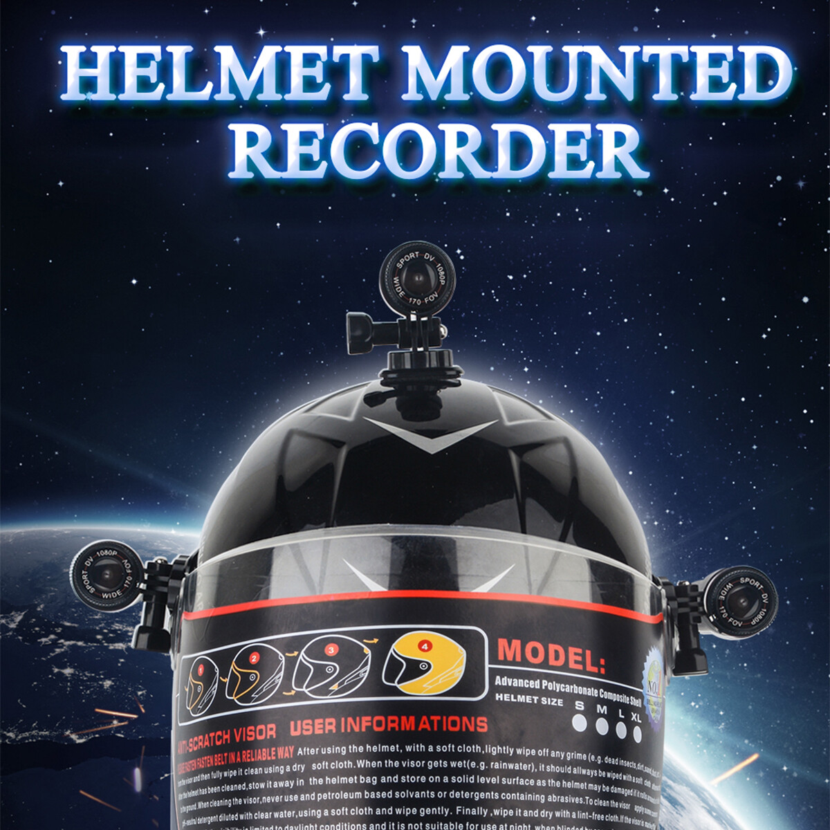 HD 1080P Motor Bike Motor Cycle Action Helmet WiFi Sport Camera Cam Full DVR US