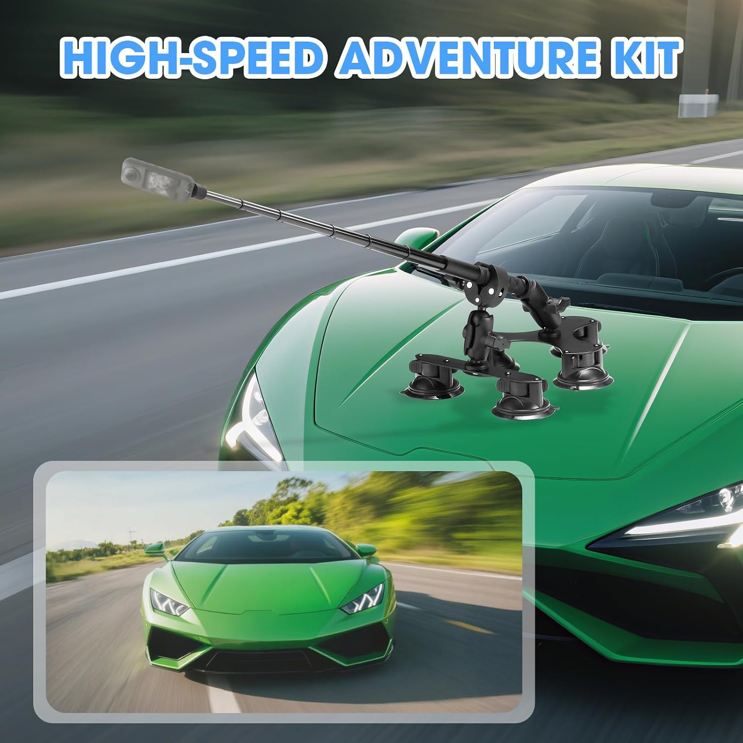 5 in 1 Suction Car Mount for Windshield Window Compatible with DJI Osmo, Insta36