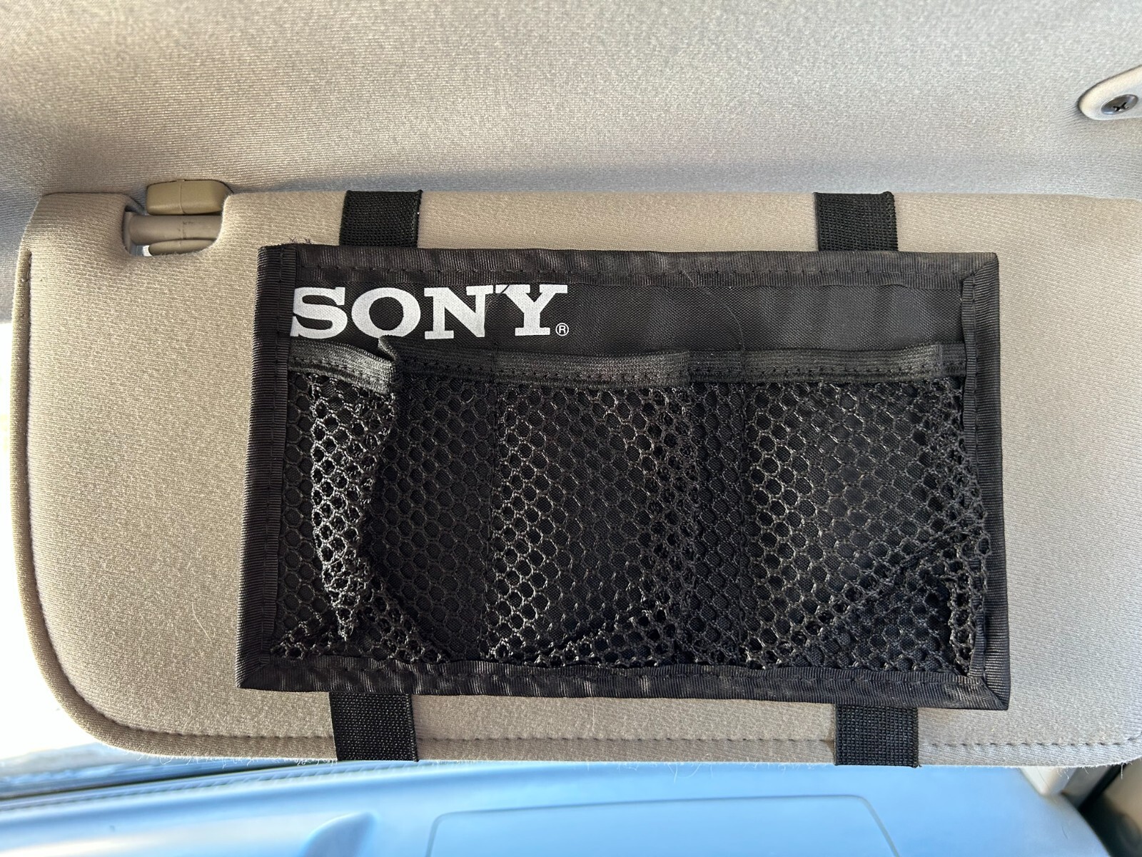 SONY Car Sun Visor Organizer 3 Pocket Storage Card Holder Pouch Bag New