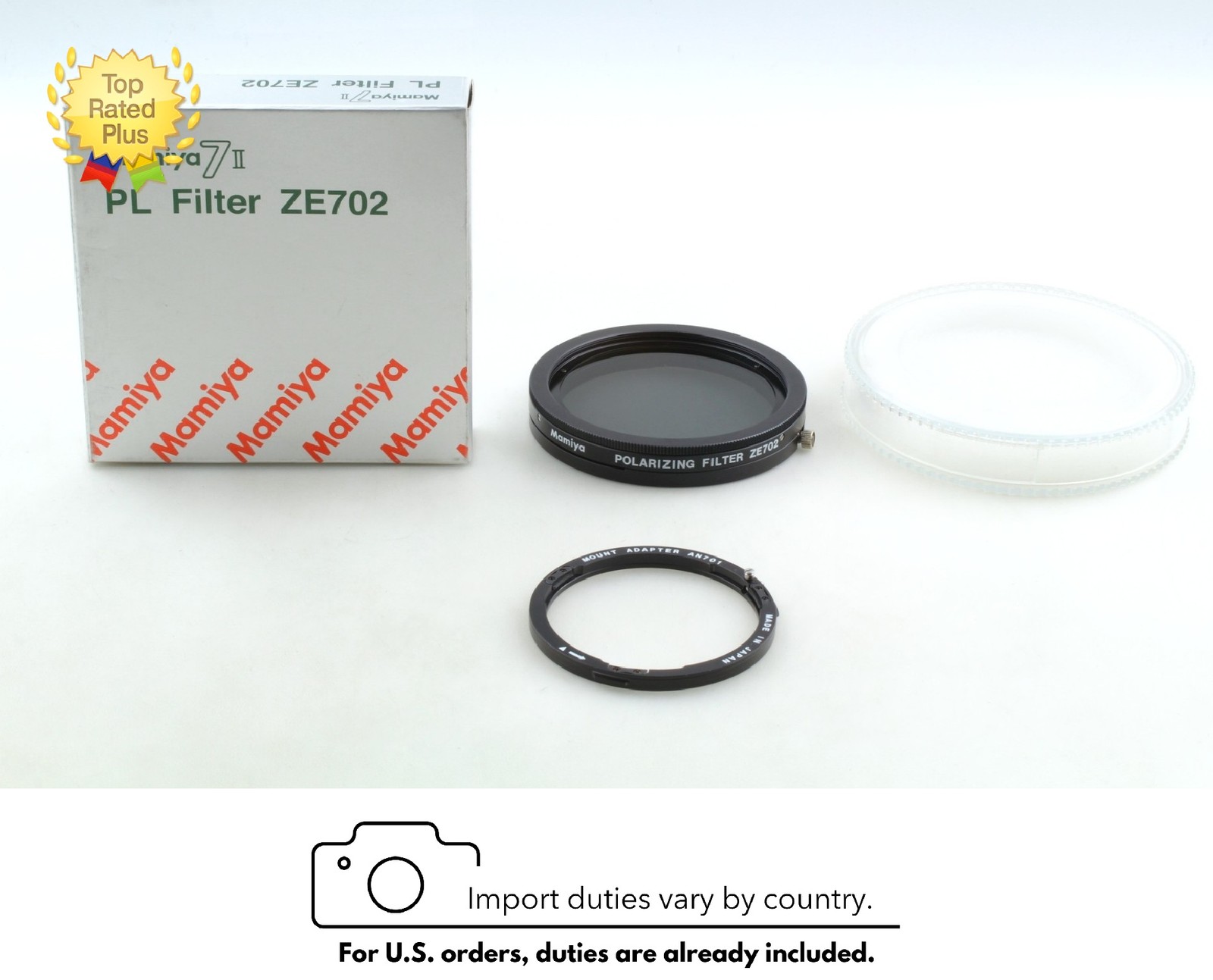 [MINT in BOX] Mamiya ZE702 PL Polarizing Filter AN701 Adapter 7 7II From JAPAN