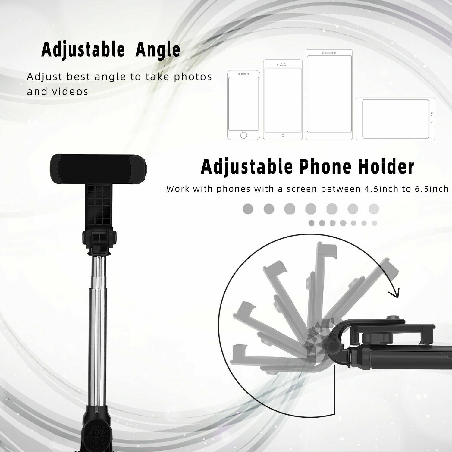 Extendable Selfie Stick Tripod Desktop Stand Desk Holder Remote For Cell Phone