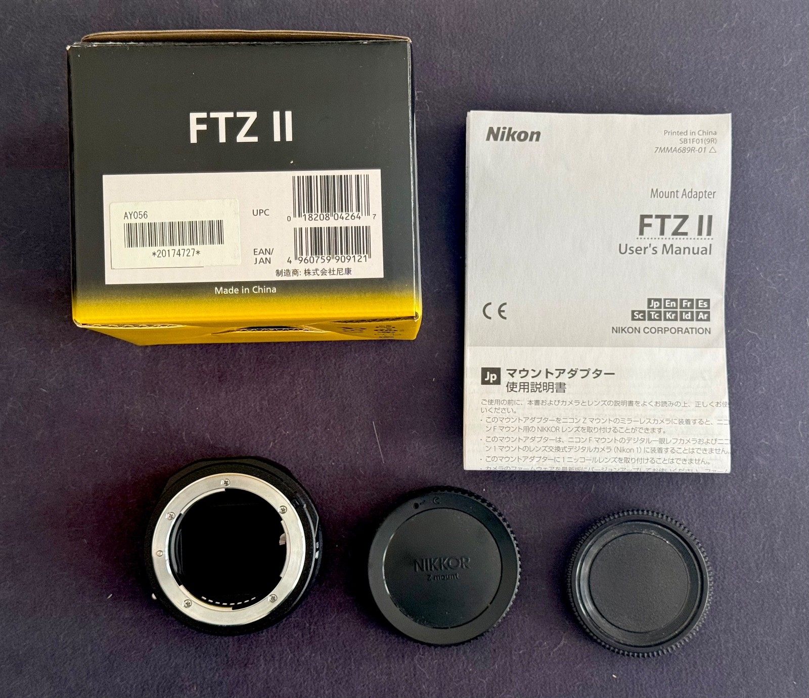 Nikon FTZ II Mount Adapter | F-Mount Lens to Z-Mount Camera | Box