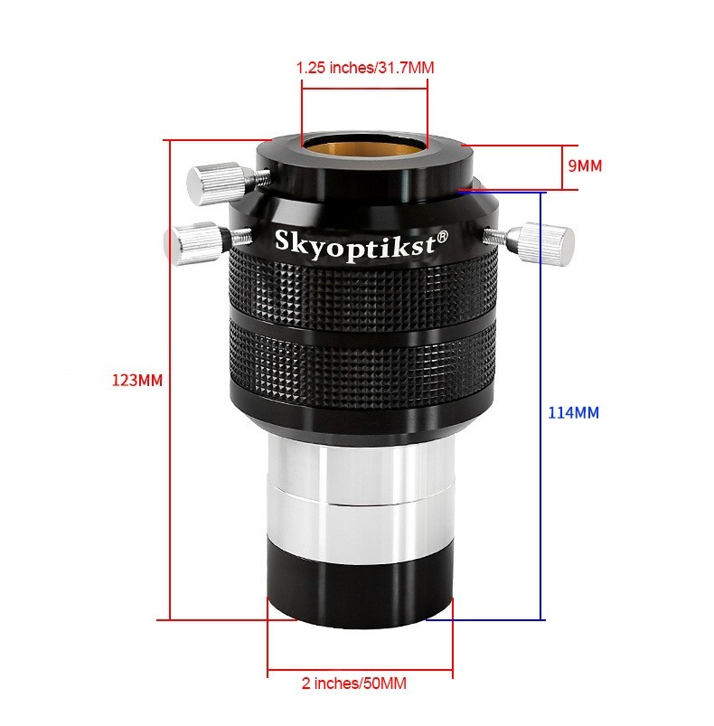 Astromania 2″ 2x Apochromatic Barlow Lens – 4 Elements Fully Multi-Coated