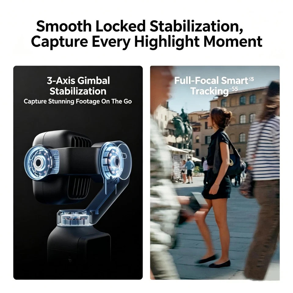 NEW – DJI Osmo Pocket 4 Pro Vlog Combo Gimbal Camera Mic Kit Vlogging 103GB
