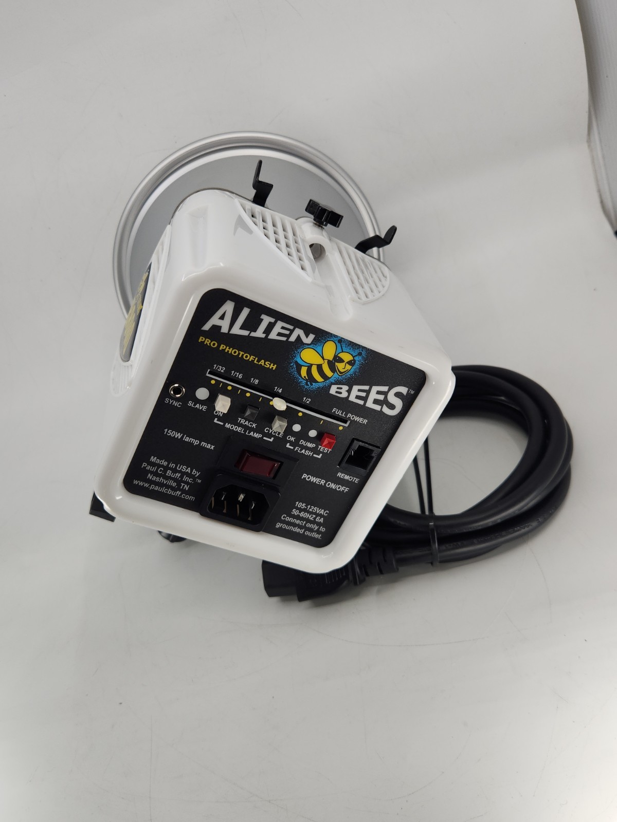 Paul C Buff AlienBees B800 320WS Monolight Flash Head White Studio Strobe Tested