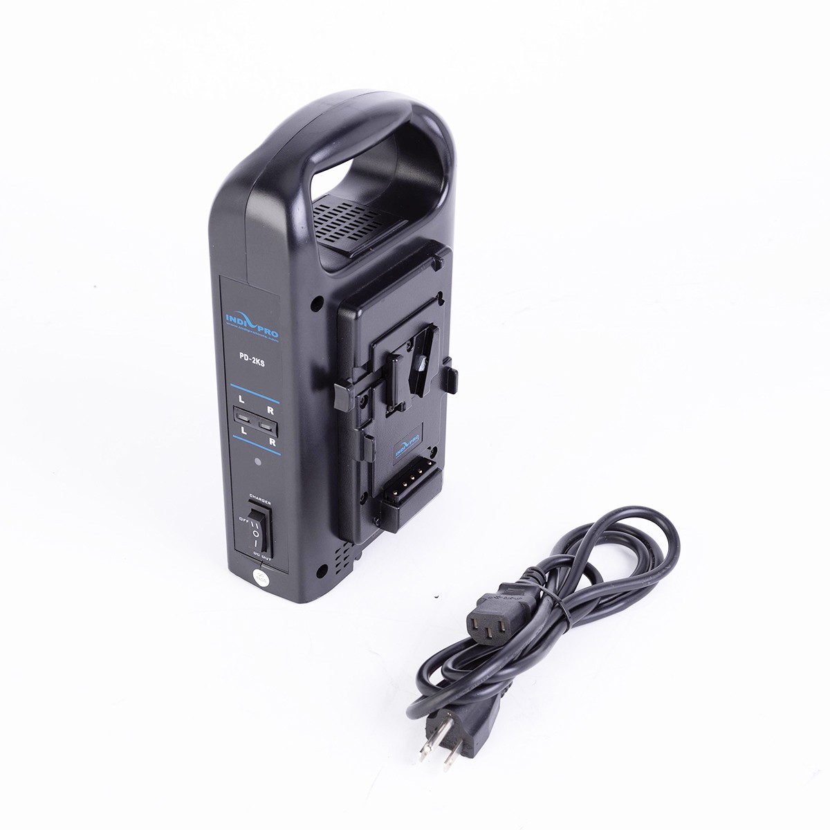 IndiPRO PD2BCH V-Mount Dual Battery Charger with XLR Output – SKU#2074552