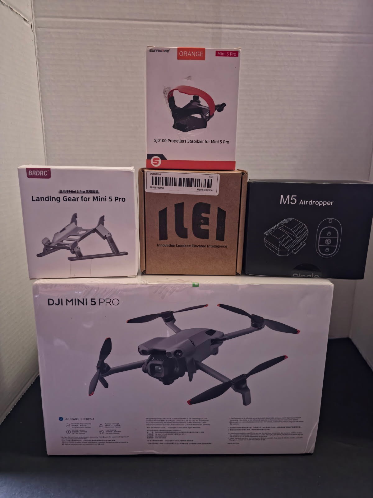 DJI Mini 5 Pro Fly More Combo Plus Bundle w/ Airdropper, Landing Gear, Bumper