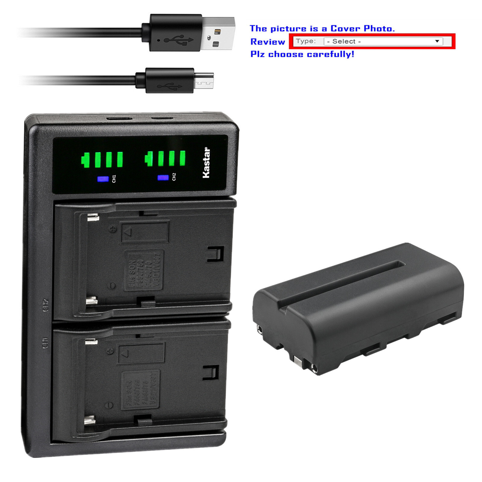 Kastar Battery LTD2 Charger for Neewer NL288 Video Light SNL660 LED Video Light