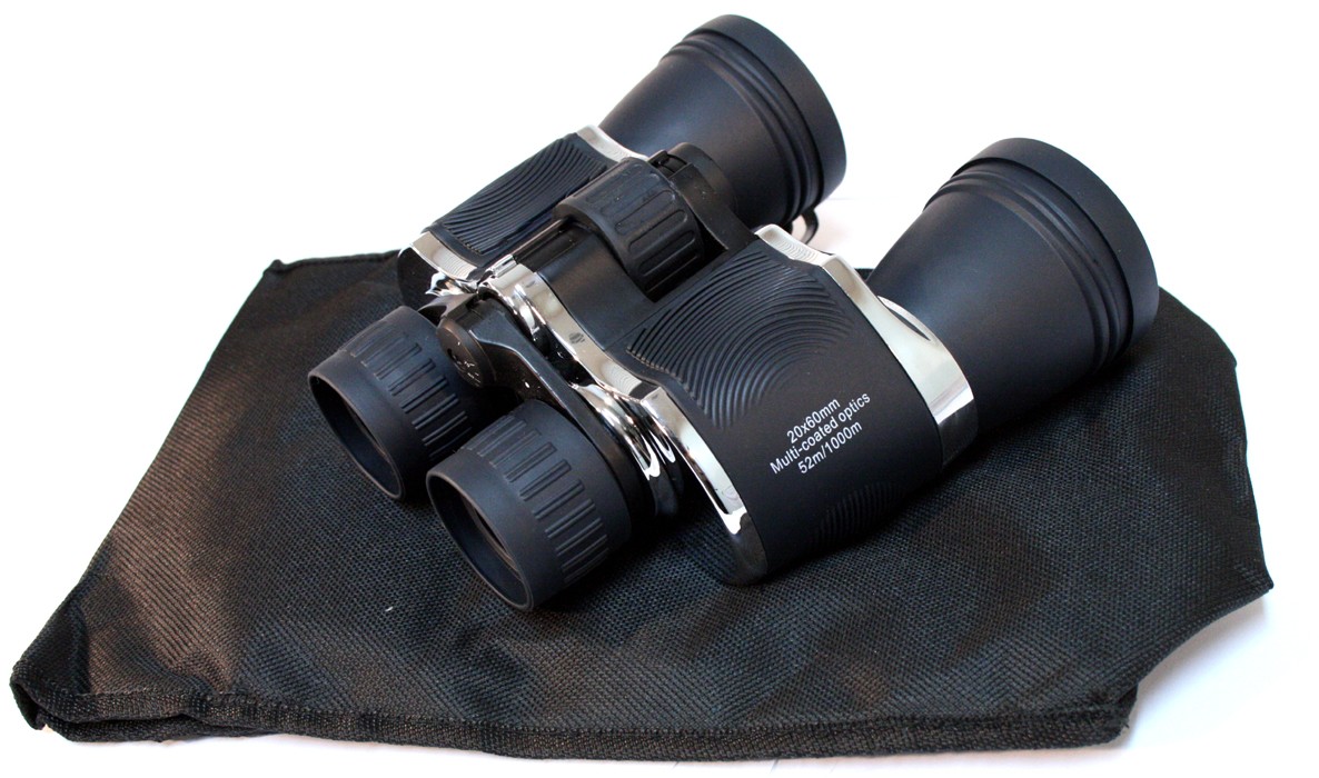 Perrini New 20×60 Binoculars Chrome Trim Outdoor Quality Optics Rubber Body