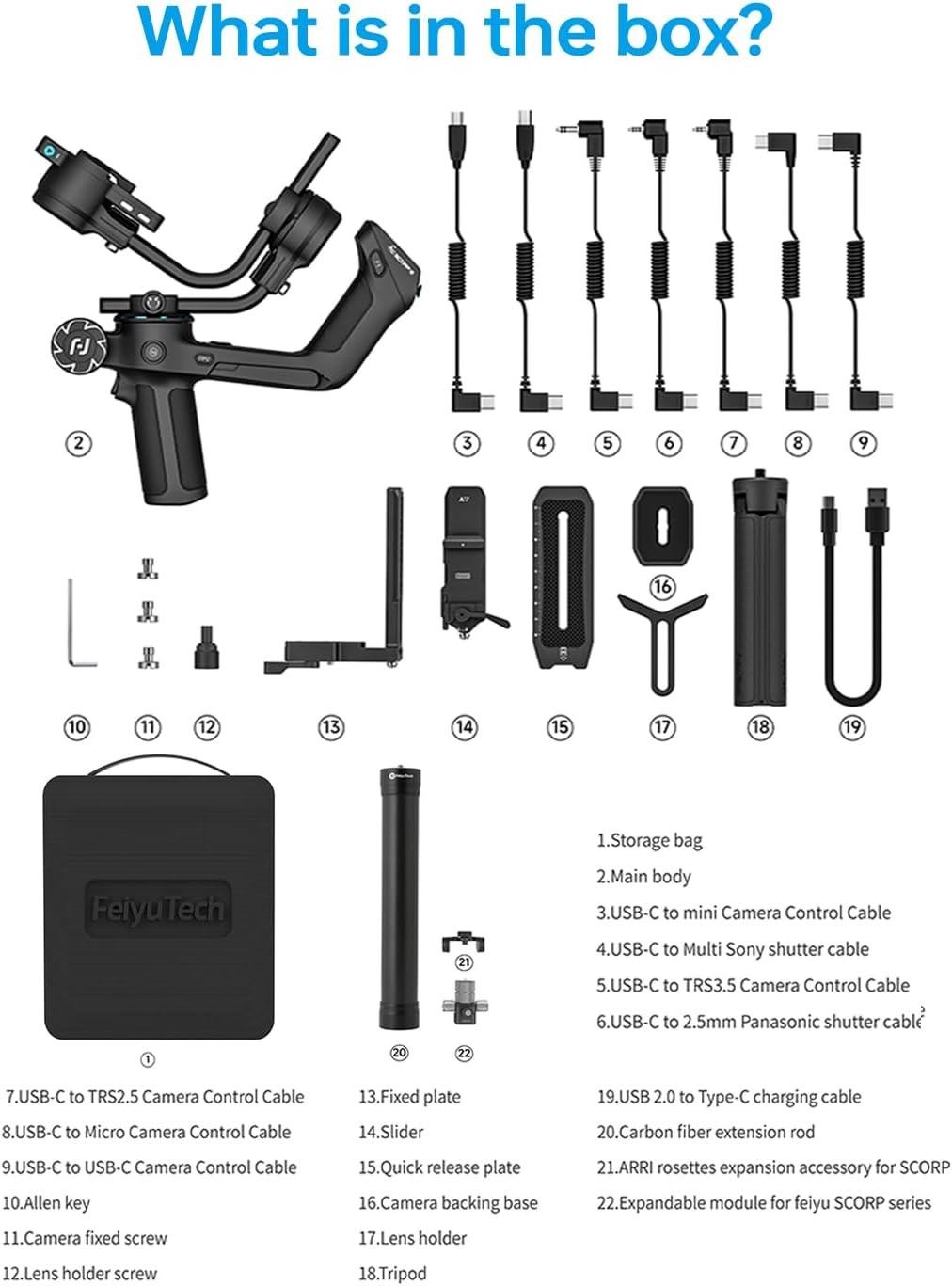 Feiyu SCORP 2 Kit AI Track Handheld Gimbal Stabilizer for DSLR Mirrorless Camera