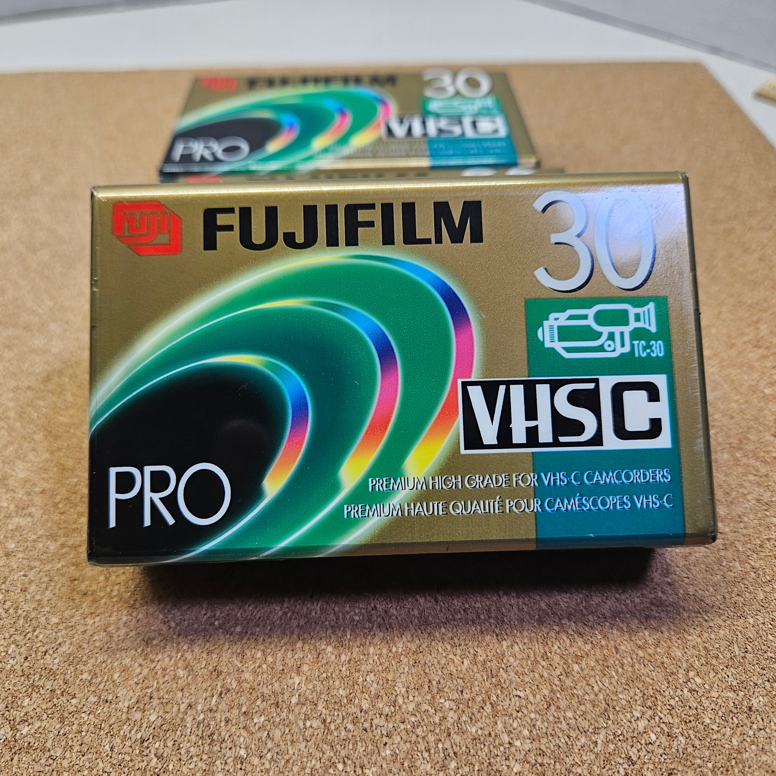 Lot of 3 Fujifilm Pro VHS-C Blank Premium Camcorder Tapes TC-30 NEW SEALED