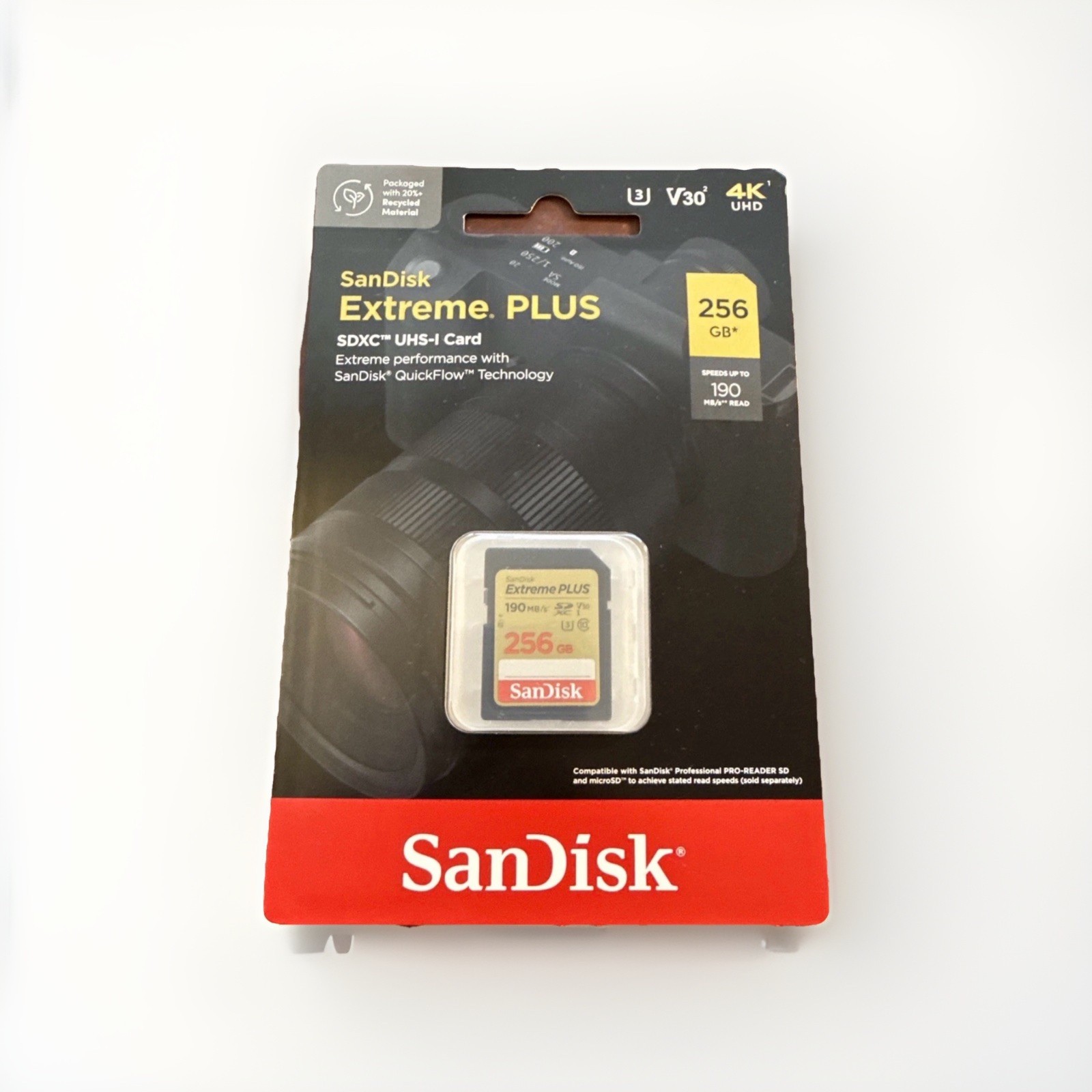 SanDisk 256GB Extreme Plus SDXC UHS-I Memory Card SDSDXWV-256G-ANCIN – SEALED